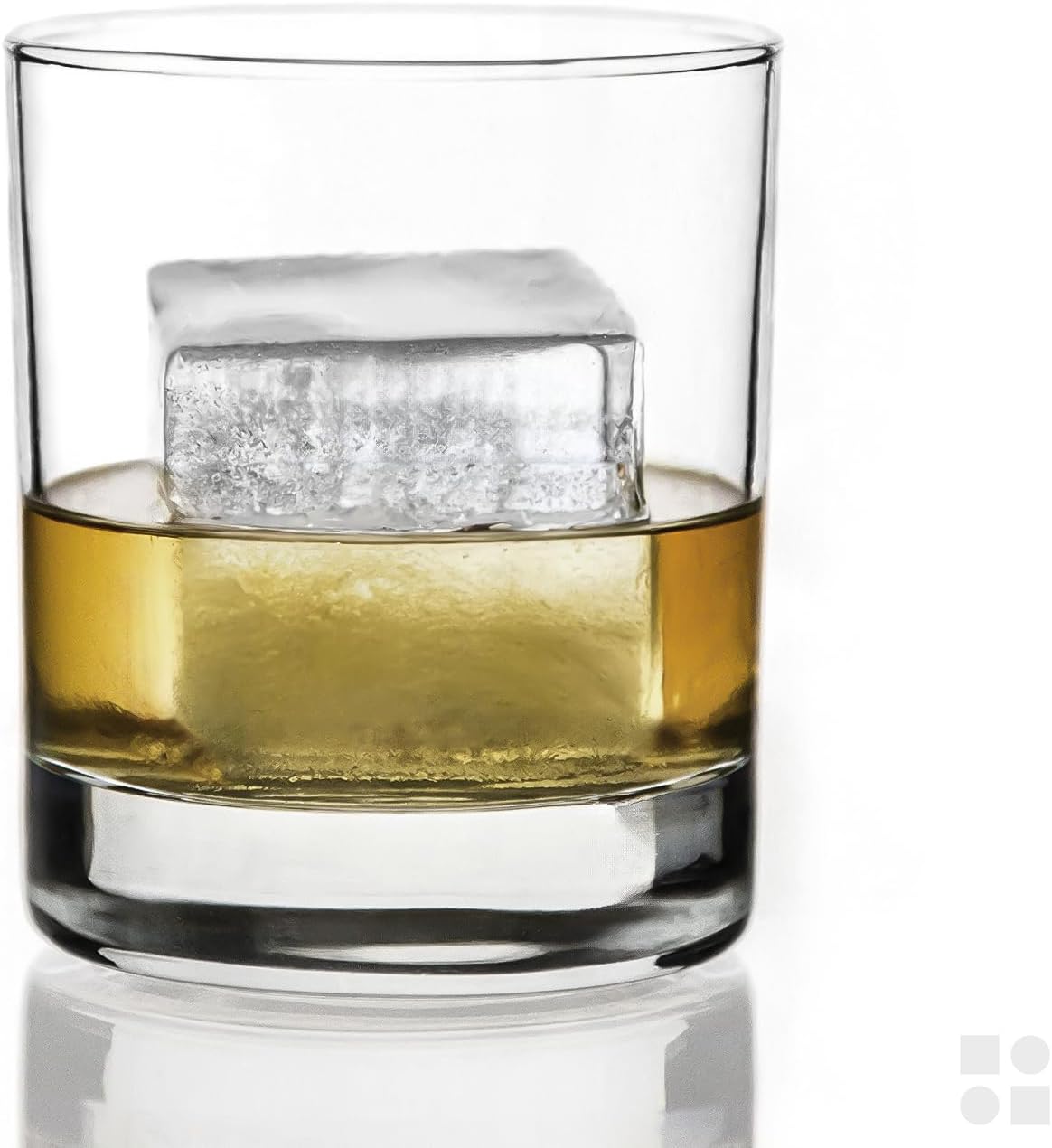 glacio Ice Cube Molds – 2-Pack Silicone Trays for 8 Large Square Cubes – Slow-Melt Ice for Whiskey, Cocktails, Coffee & More