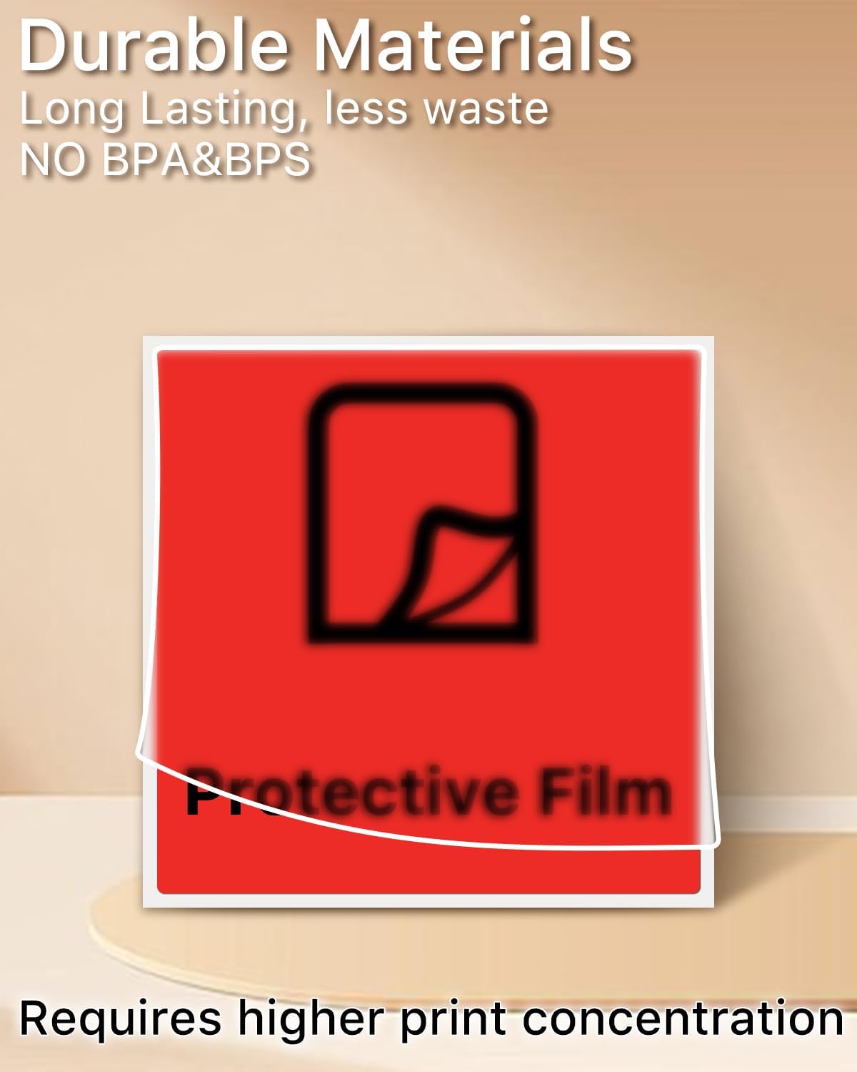 iEager Red Square Thermal Label Stickers, 3" x 3" Self-Adhesive Square Direct Thermal Labels with Perforation Line, 500 Sheets/Roll