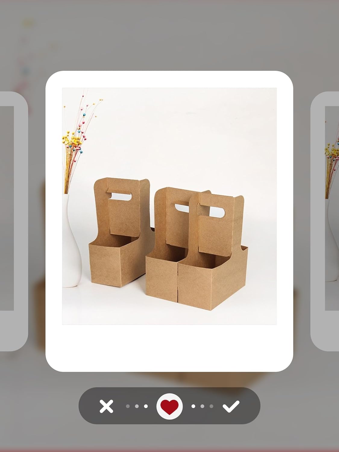 Disposable Cup Kraft Cardboard Carriers Paperboard Cup Carrier with Handles Holds Coffee Cup Holder for Take Out 2 Cups to 4 Cups, 25 pcs.