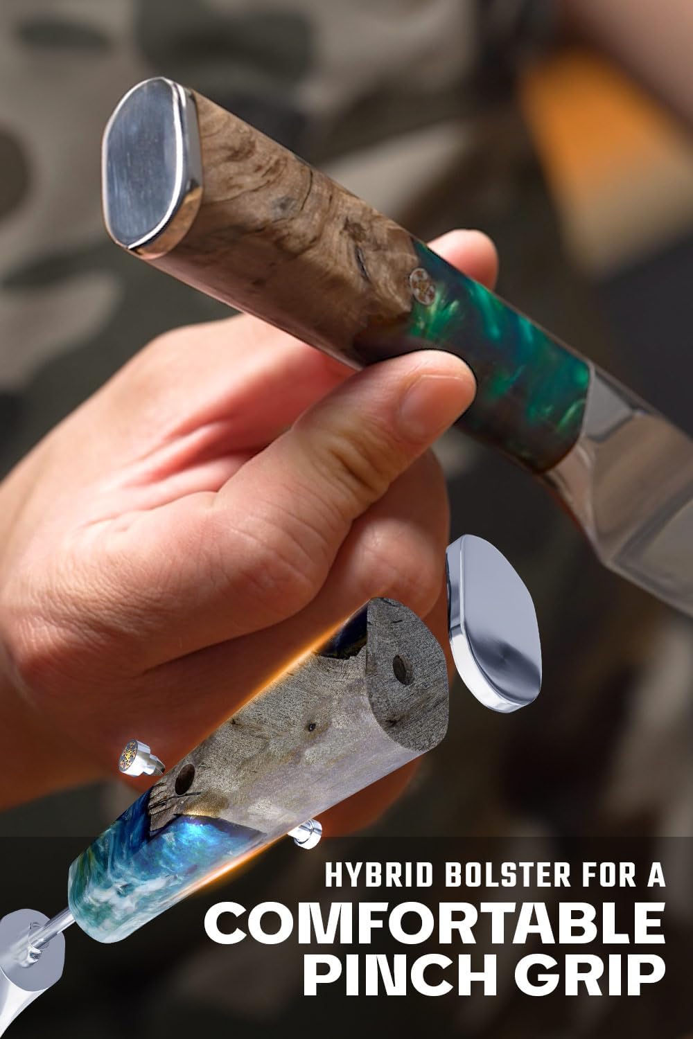 Dalstrong Steak Knives Block Set - 5 inch 4 Piece Set - Valhalla Series - Premium 9CR18MOV HC Steel - Celestial Resin & Wood Handle - Razor Sharp - Kitchen Cooking Chef's Knife - Leather Sheath