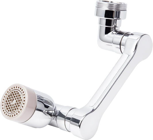 Faucet extender 1080 ° rotation, faucet extender, rotating robotic arm, suitable for bathrooms and kitchens, with 2 water flow modes for washing eyes/hair/face (silvery)