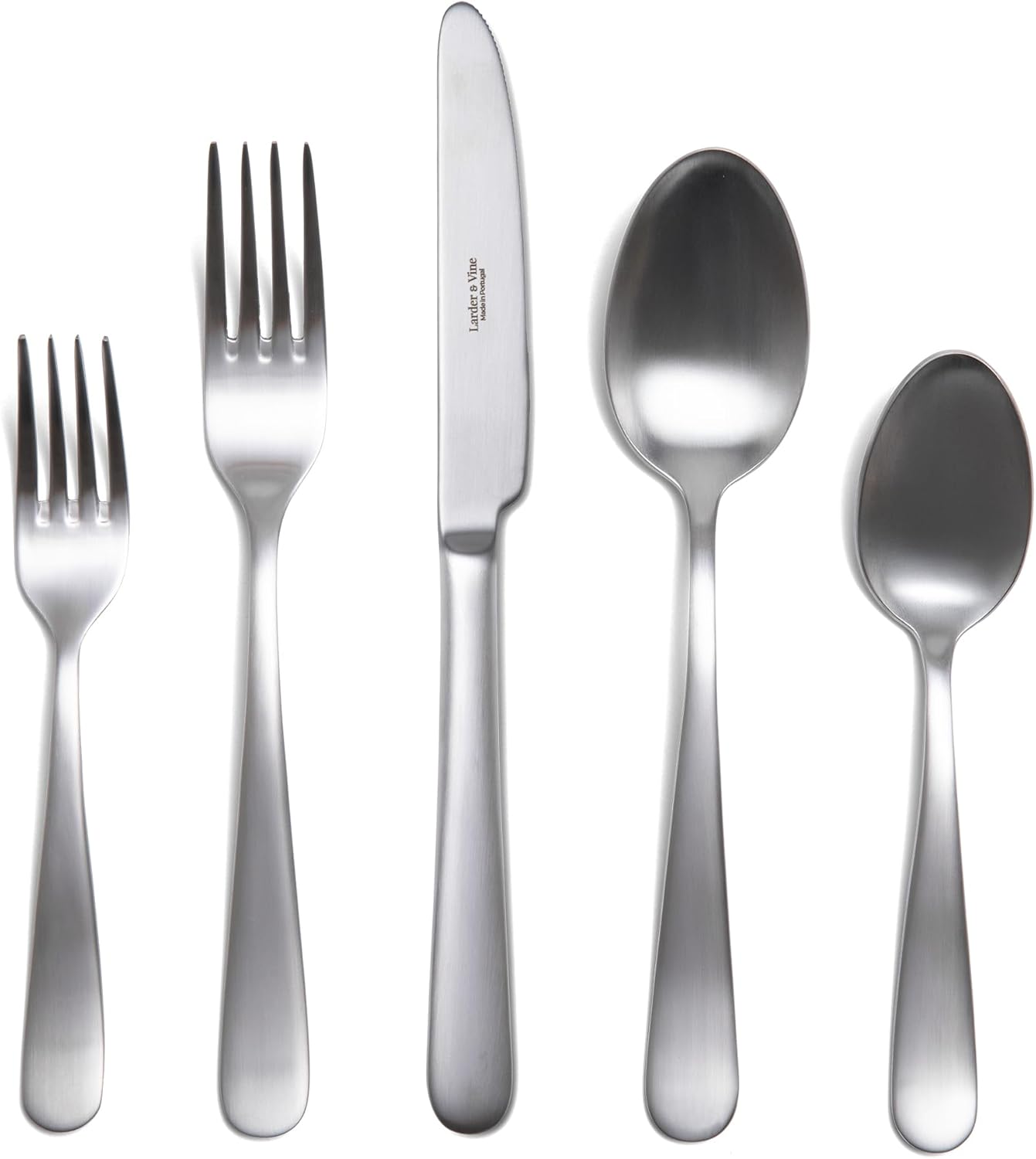 Signature Stainless Steel Flatware 20-Piece Set - Service for 4, Premium Stainless Steel with Weighted Handles, Dishwasher Safe, Everyday or Special Occasion Cutlery (Satin Finish)