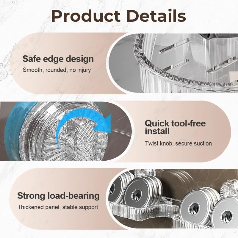 Universal Removable Faucet Storage Rack, No-Drill Bathroom Suction Storager Box, Thickened And Widened Panel Design, Water Automatically Drains Away, For Bathroom Kitchen (2 PCS BLACK)