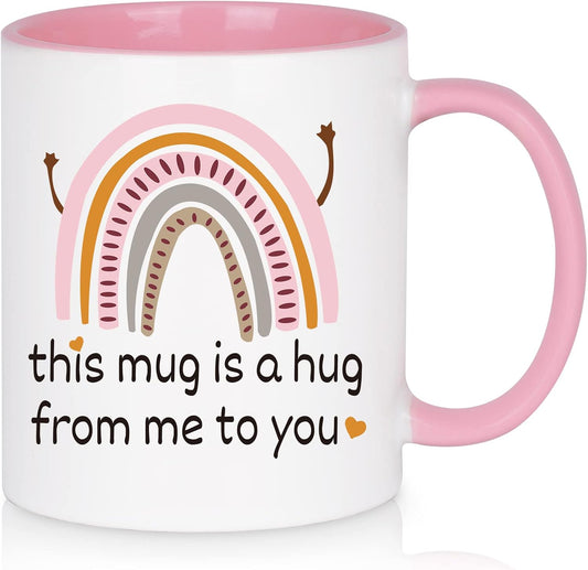 Cabtnca Friendship Hug Mug - This Mug Is A Hug From Me To You - Encouragement Inspirational Gift for Women, Best Friend, Mom, Coworker - Birthday, Mother's Day, Christmas - 11Oz