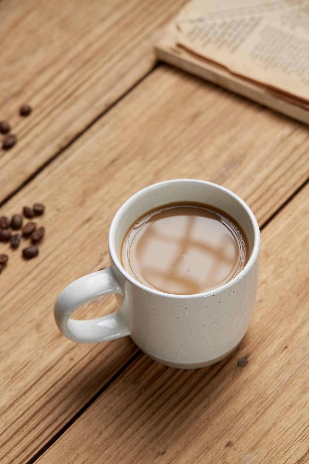 famiware Coffee Mugs for 6, 12 oz Mug Set, Dringking Cup with Handle for Coffee, Tea, Cocoa, Milk, Milkyway serise, White