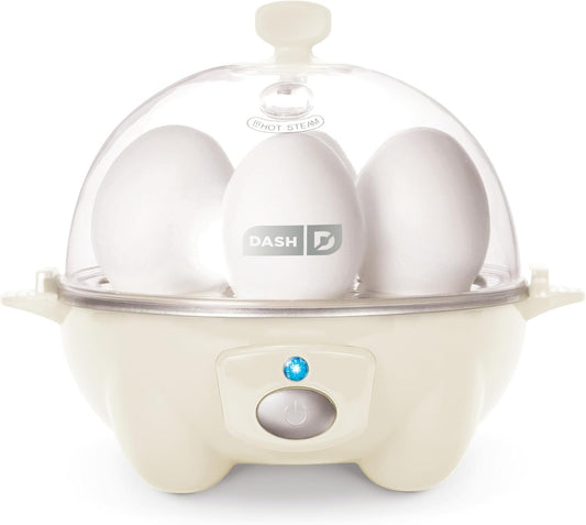 DASH Rapid Egg Cooker: 7 Egg Capacity Electric Egg Cooker for Hard Boiled Eggs, Poached Eggs, Scrambled Eggs, or Omelets with Auto Shut Off Feature - Cream