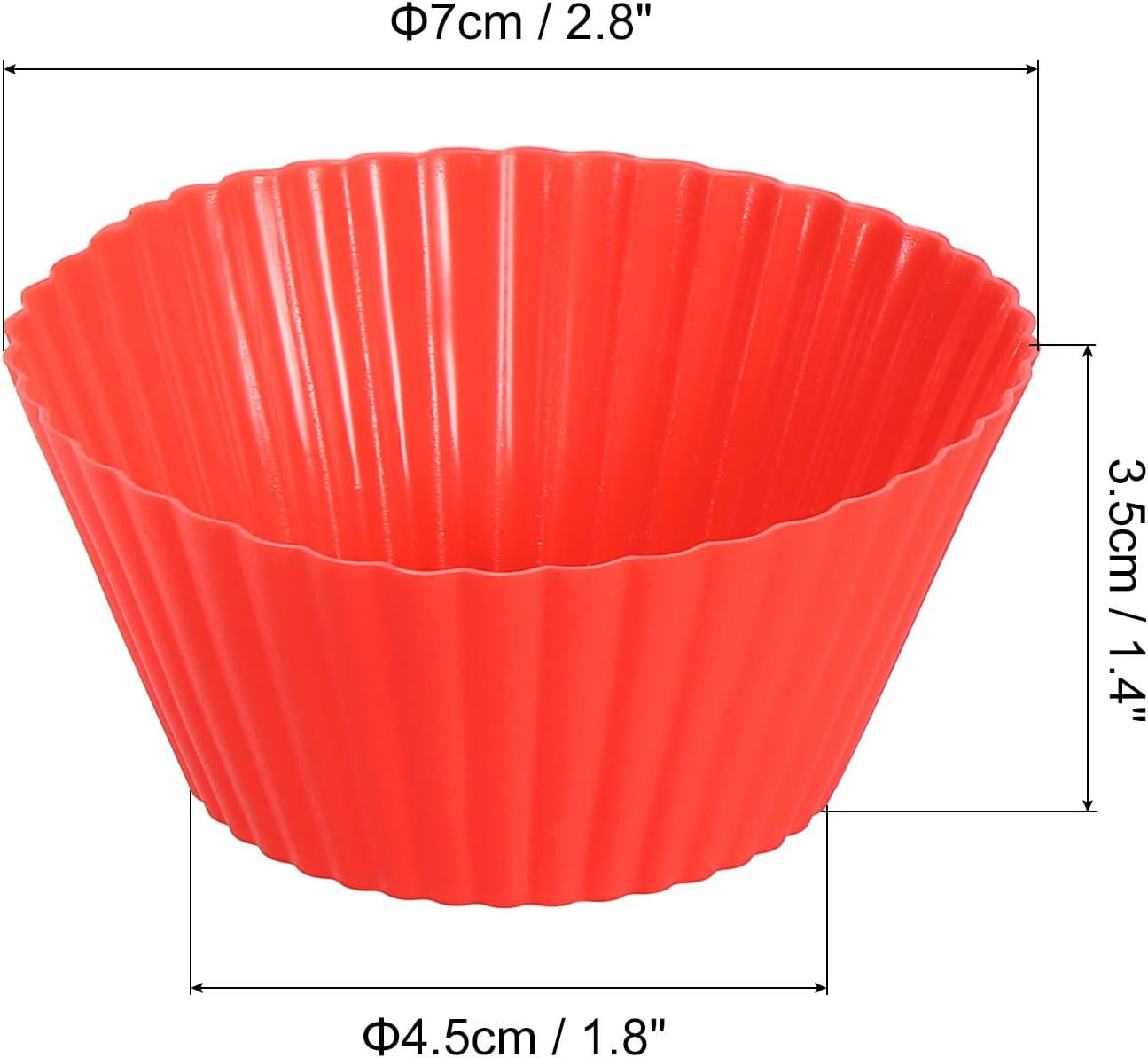 uxcell 36Pcs Silicone Cupcake Liners, Non-Stick Baking Cups, for Cooking Eggs, Baking Muffins and Make a Cake(Red)
