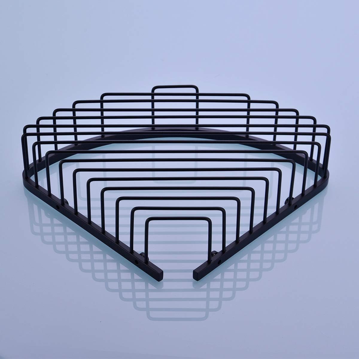 304 Stainless Steel Shower Caddy Corner Basket Shelf Bathroom Organizer Wall Mounted Storage, Matte Black Plated Finish Heavy Duty