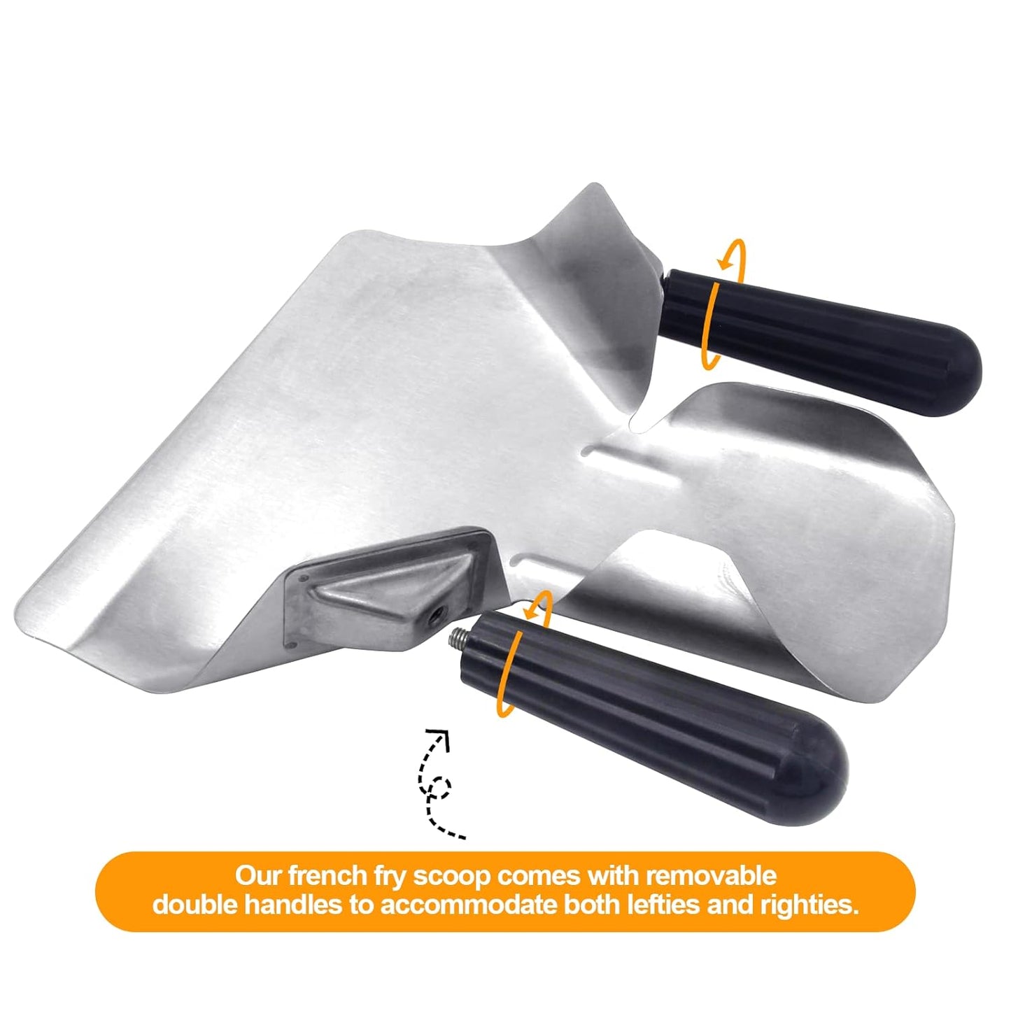 Double Handle Stainless Steel Popcorn & French Fry Scoop for Snacks, Desserts & Ice Cream