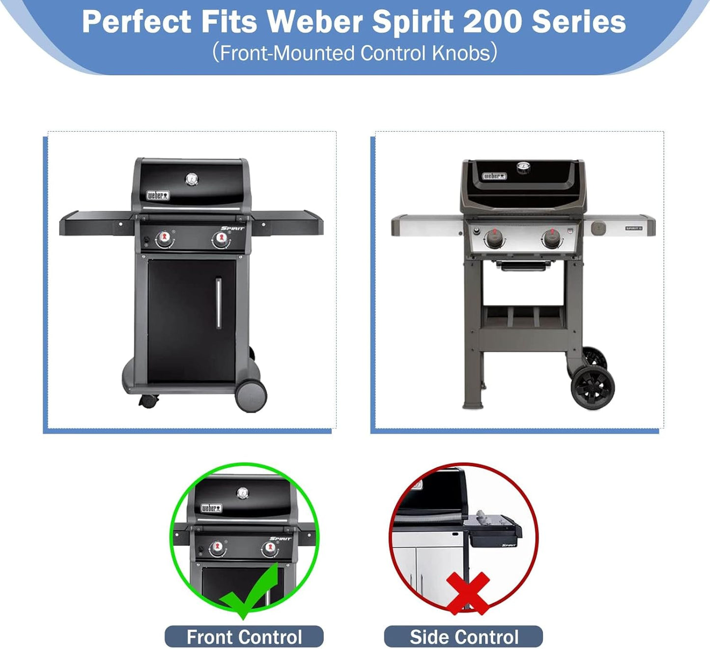 Criditpid Grill Replacement Parts for Weber Spirit I/II 200 with Front Control, Stainless Steel 7635 Flavorizer Bars, 69785 Burners & 7637 Grid Grates for Weber Spirit E210, E220, S210, S220 Grills.