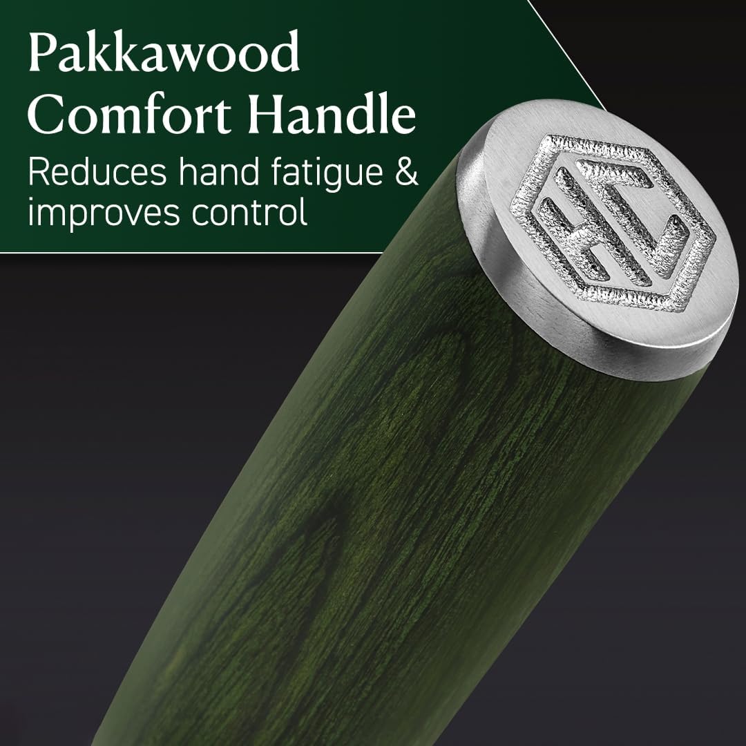 HexClad Boning Knife, 6-Inch Japanese Damascus Stainless Steel Blade, Pakkawood Handle