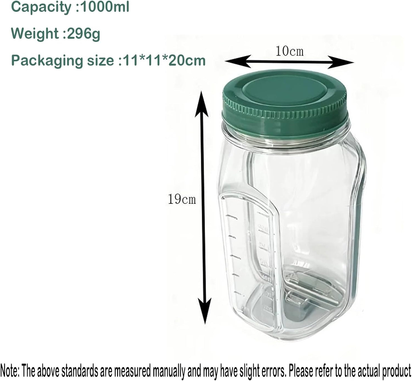 Durable Portable Salad Jar with Side Opening & Leakproof Dressing Compartment - Perfect for Lunch, Meal Prep, Travel, Office, and Outdoor Use - Reusable Salad Container