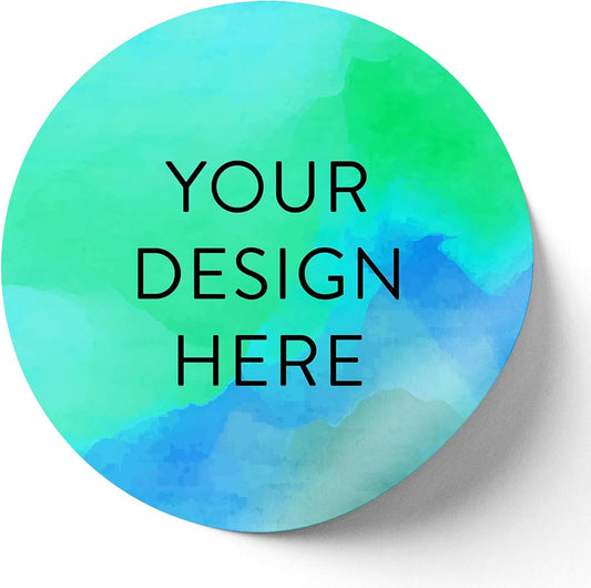 100 Custom Vinyl Stickers - Upload Your own Image, Text, Design, Logo - Personalized Logo Labels for Handmade, Packaging, Bottle, Jars, Candle, Brand Stickers (Blue Green, 5x5)