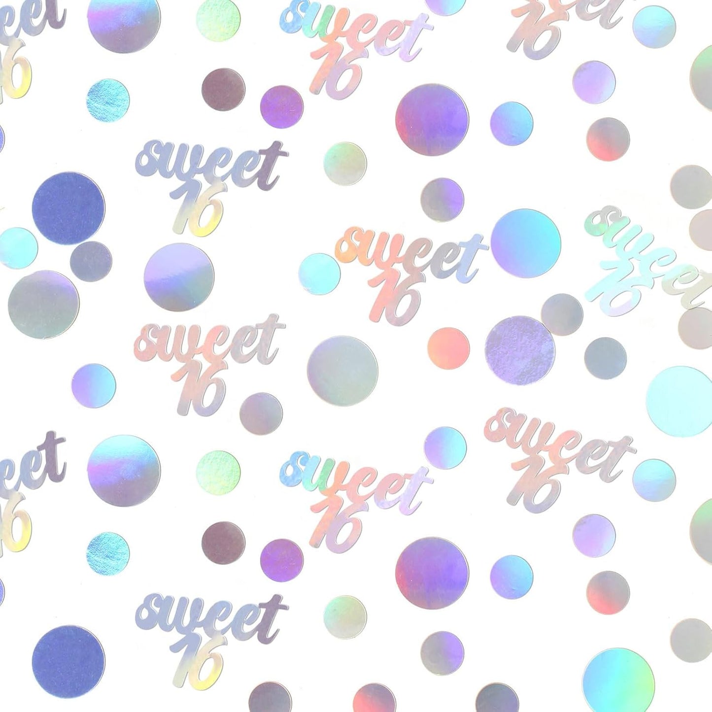 16th Birthday Confetti for Tables Iridescent Circle Dots Sweet 16 Birthday Party Decorations for Girls Happy16th Birthday Table Scatters Decor Supplies 300PC