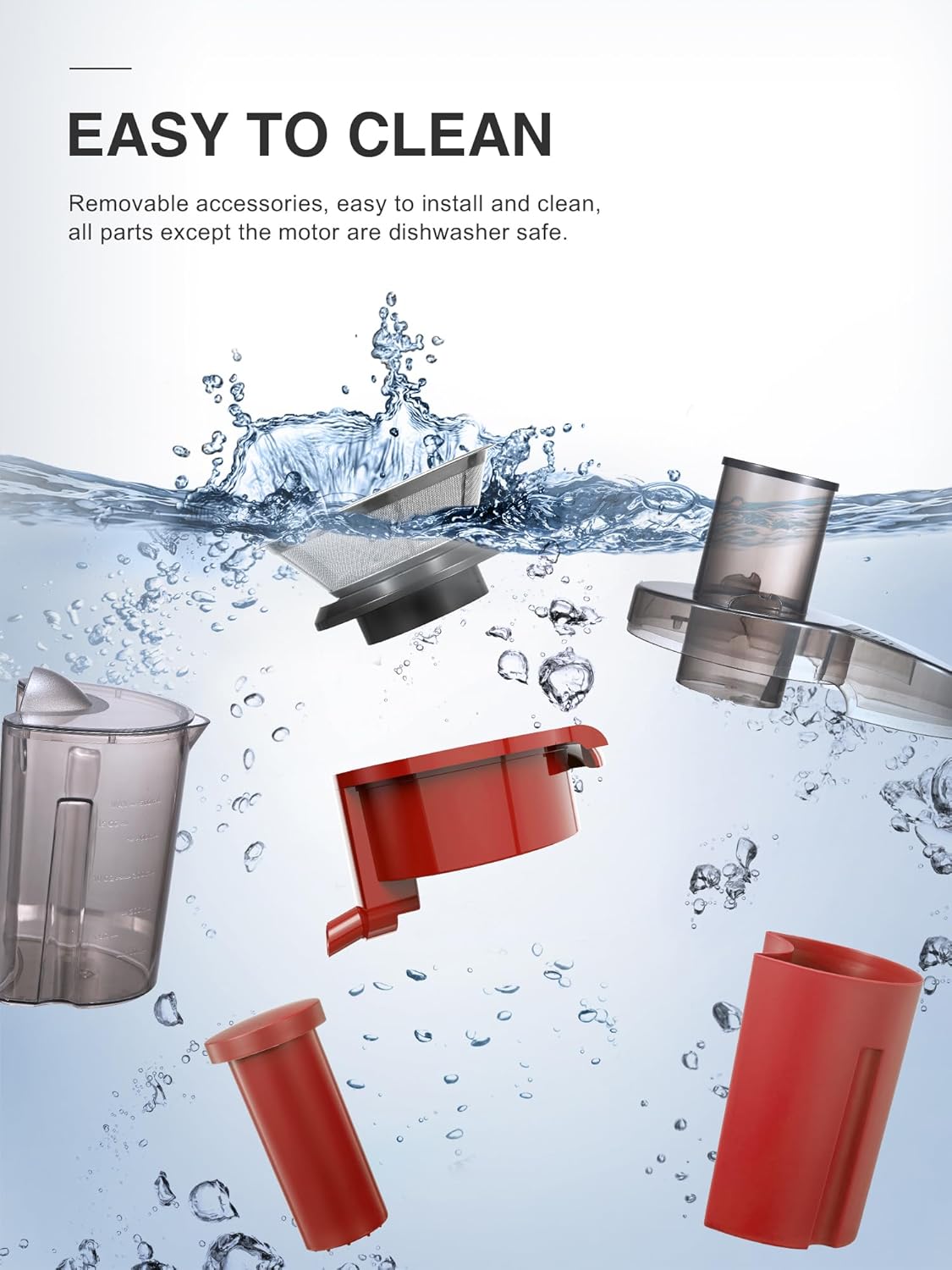 Juicer Machine, 800W Centrifugal Juicer Extractor with Wide Mouth 3” Feed Chute for Fruit Vegetable, Easy to Clean, Stainless Steel, BPA-free (Red)