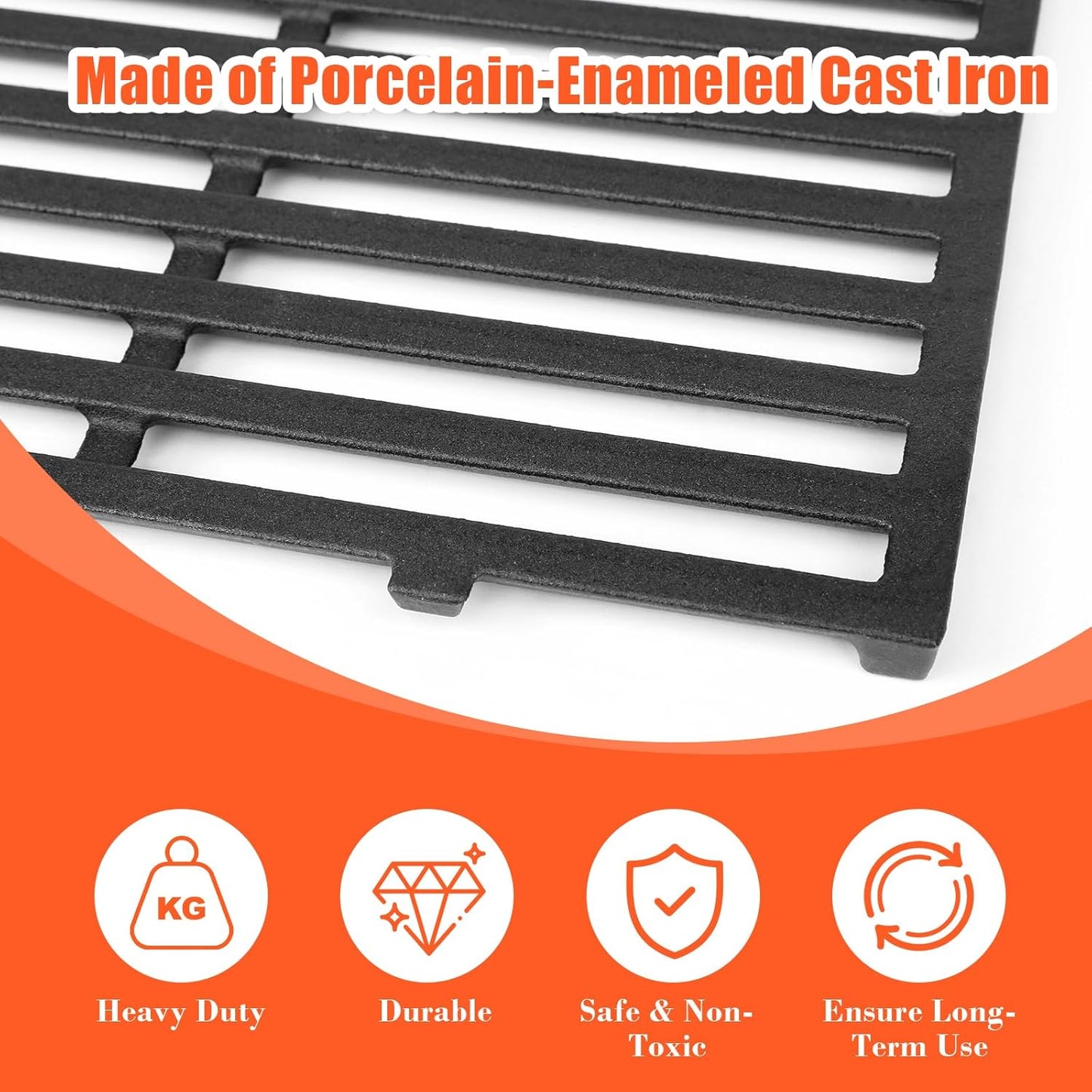 Grill Griddle and Grates for Weber Spirit 300, E-310, GS4 Spirit II 300 Series Grills, Genesis Silver/Gold B & C, Genesis 1000-3500, Reversible Cast Iron 7598 Griddle Plate, 7638 Grill Grate