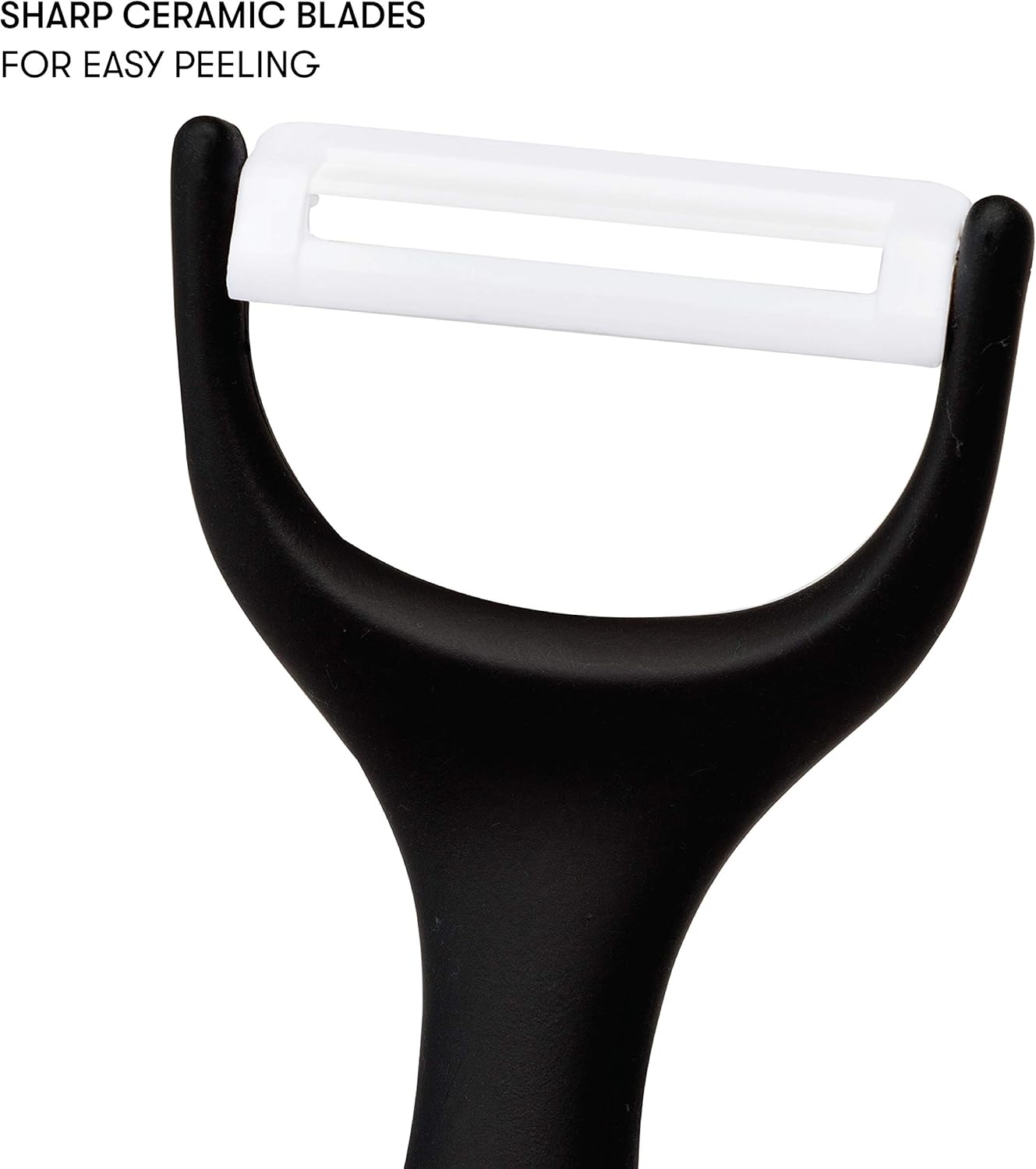 Cooking Light Ceramic Peeler Set with Ultra Sharp and Durable Blades, Ergonomic Handles Black and Red Kitchen Tools, 2 Piece, Black/Red