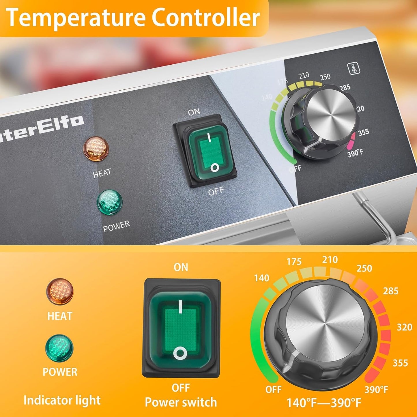 Deep Fryer With Basket 9L/9.5QT Home Use Small Deep Fryer 1800W Commercial Deep Fryers For Kitchens And Dining Rooms With Thermostat Stainless Steels 120V