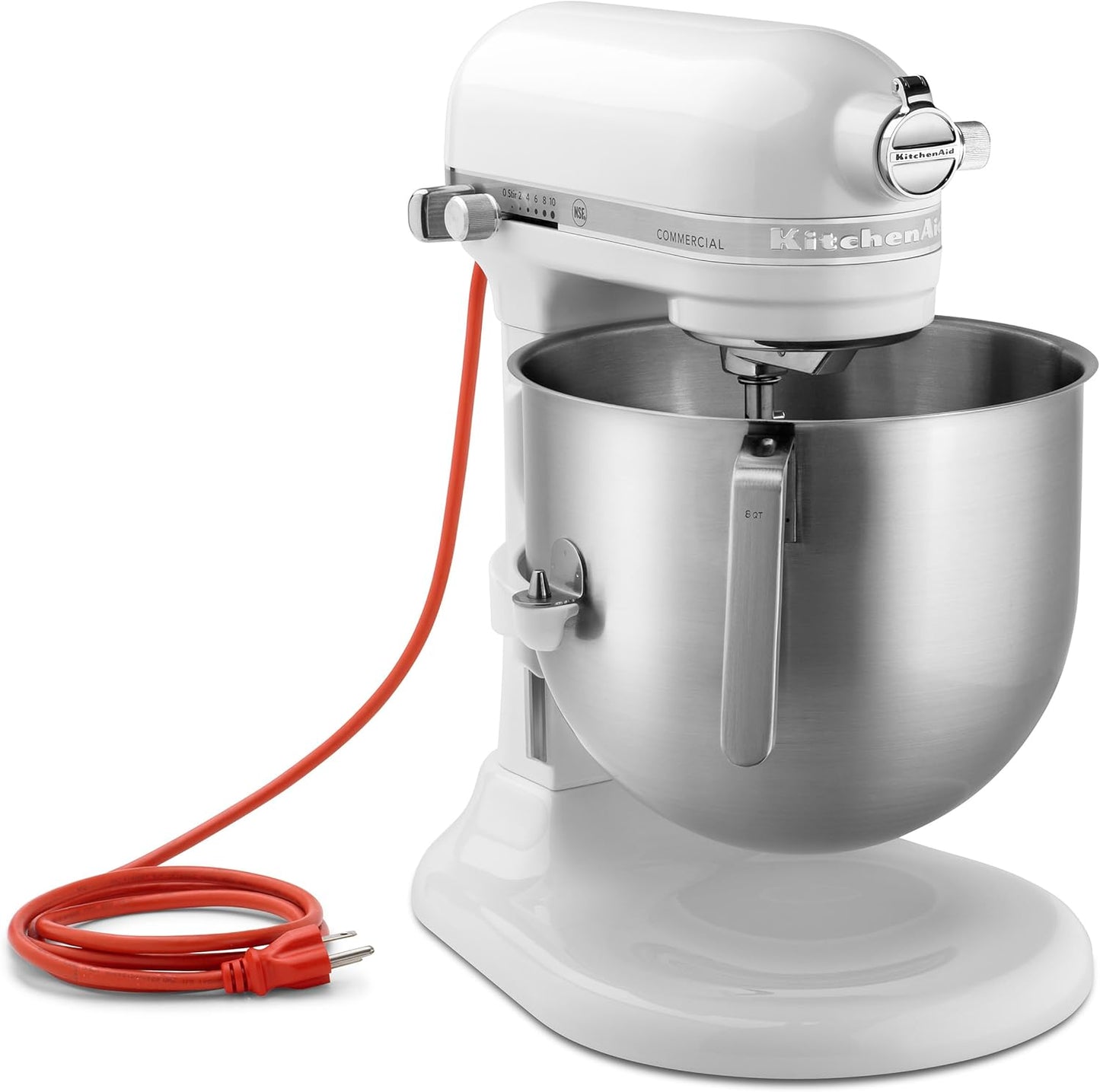 KitchenAid KSM8990WH 8-Quart Commercial Countertop Mixer, 10-Speed, Gear-Driven, White