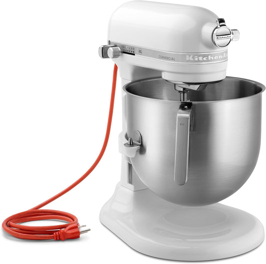 KitchenAid KSM8990WH 8-Quart Commercial Countertop Mixer, 10-Speed, Gear-Driven, White