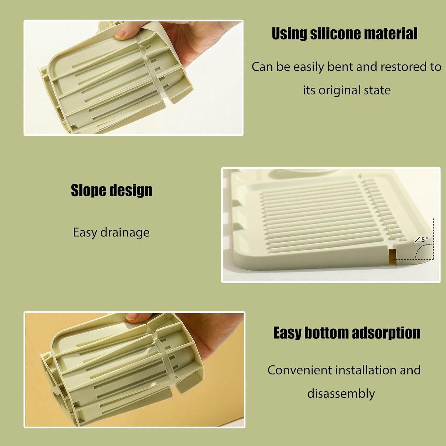 Faucet Mat for Kitchen Sink - 2024 Upgraded Premium Silicone Splash Guard with Fast Drying Properties - Protective Sink Tray Ideal for Stone Sinks in Kitchen & Bathroom (1, Yellow)