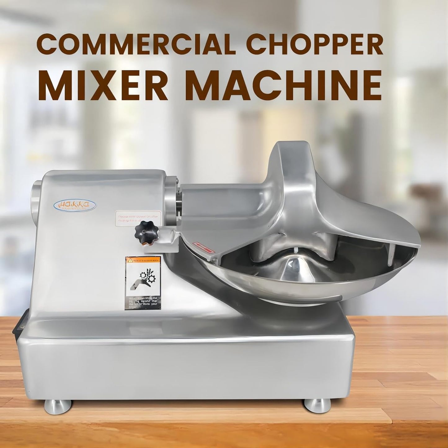 Hakka Commercial 5.5 L Multifunction 15in Meat Bowl Cutter Mixer and Buffalo Chopper Food Processor Heavy Duty Food Mixing Meat Grindering Meat Chopping Machine