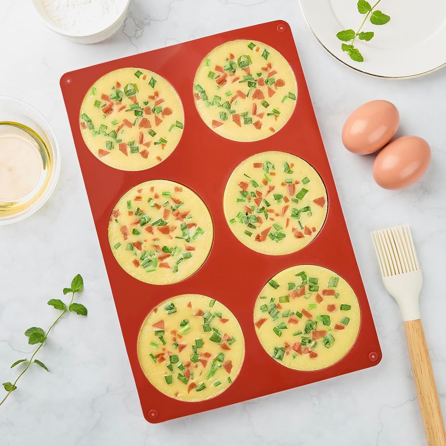 2 Pack Silicone Egg Mold for Breakfast Sandwiches, 4 Inch Non-Stick Jumbo Muffin Top Pan Round Baking Mold for English Egg Muffin, Hamburger Bun, Whoopie Pie