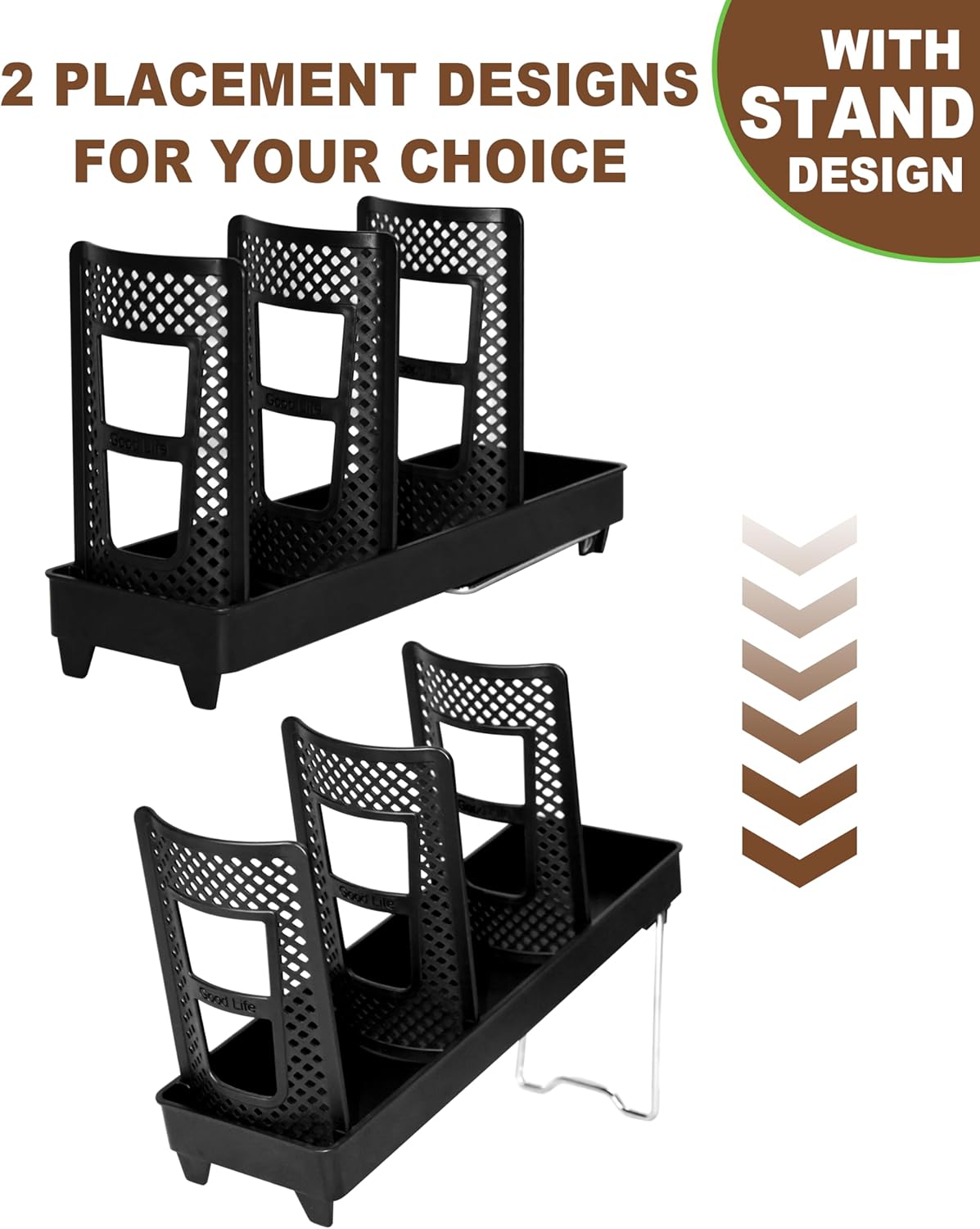 Coffee Cup Holder,Cup and Lid Dispenser with Stand,Disposable Cups Organizer,3 Slots,for Coffee Station,Bar,Office,Home,Restaurant,Breakroom,Countertop