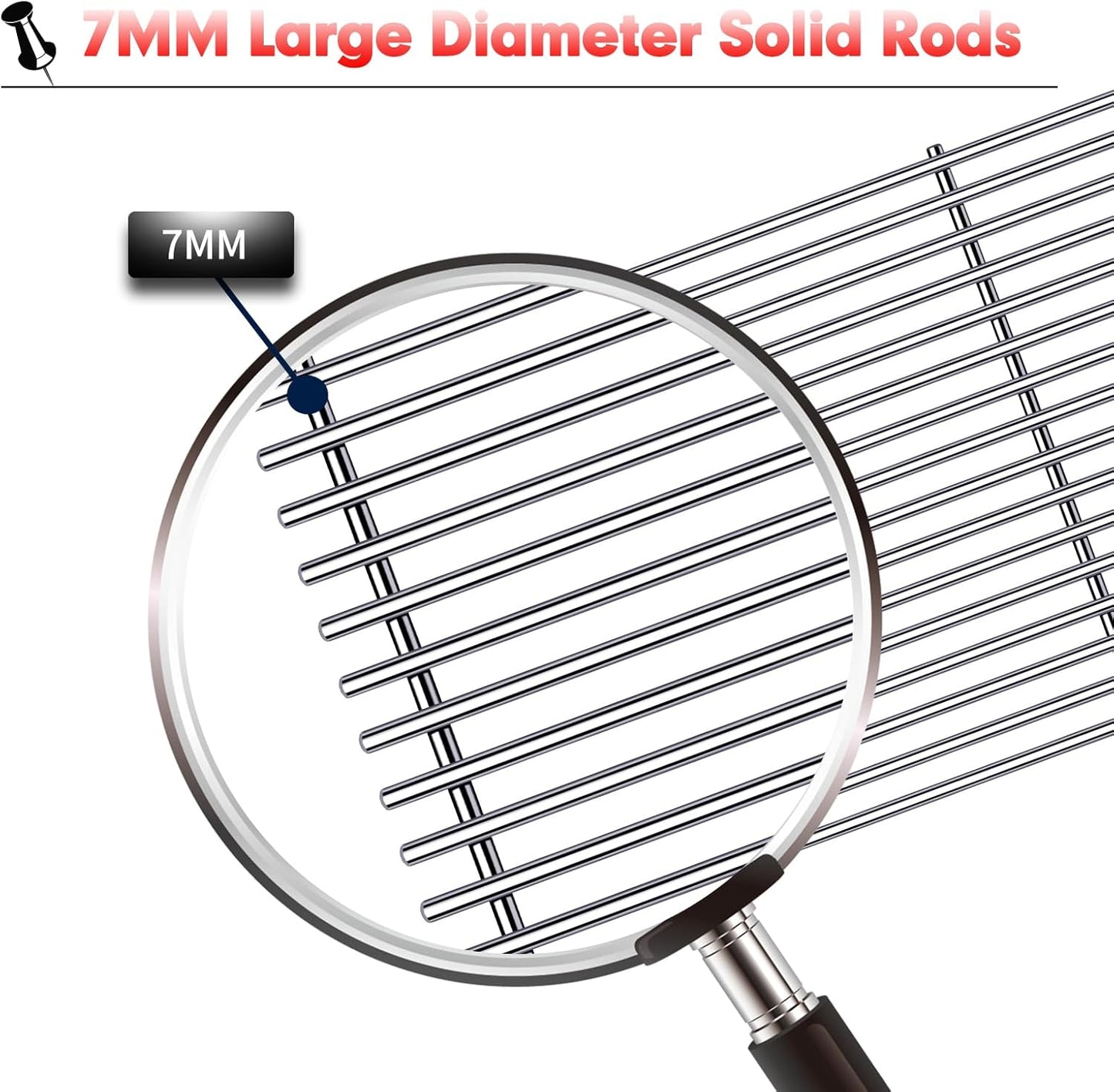 Grill Grates Parts for Weber Genesis Grill 66089, 66097, Weber Genesis II E-410, S-410, E/S-415, E/S-435, LX E/S-440, 18” Stainless Steel Grids BBQ Gas Grill Replacement Parts