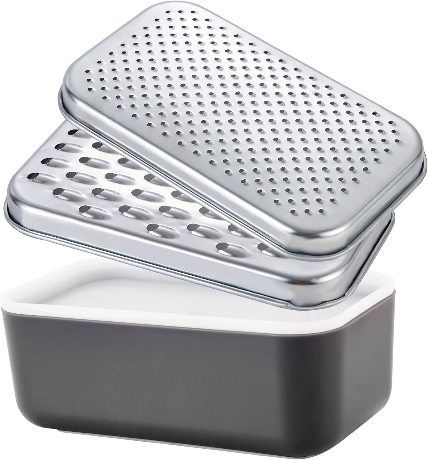 Cheese Grater with Container - Box Grater Cheese Shredder Lemon Zester - Graters for Kitchen Stainless Steel Food Grater