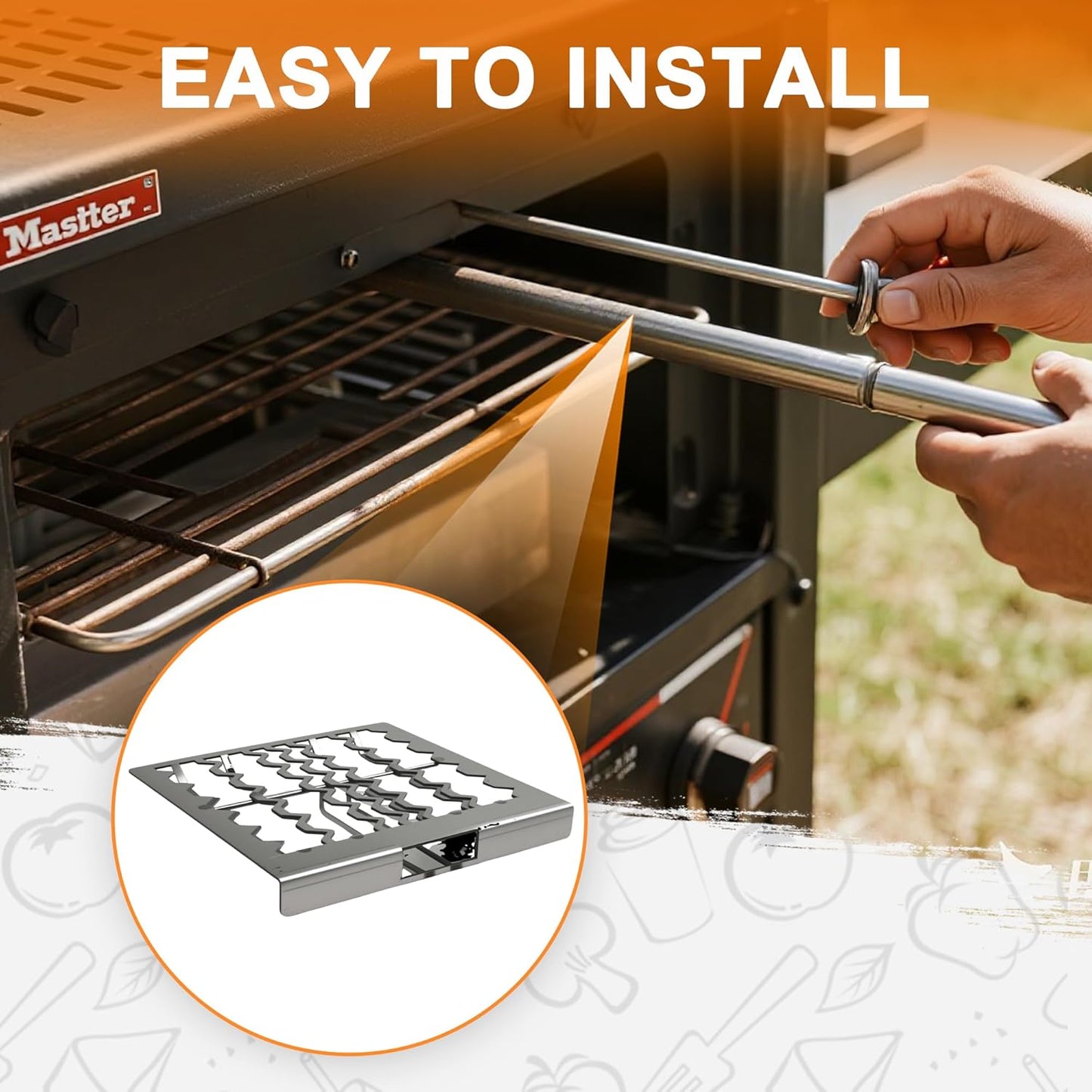 Charcoal Grate Grill Barbecue Grills Compatible with Masterbuilt Gravity Series 560 800 1050, Camping Grill Grates for Digital Charcoal Grill and Smokers