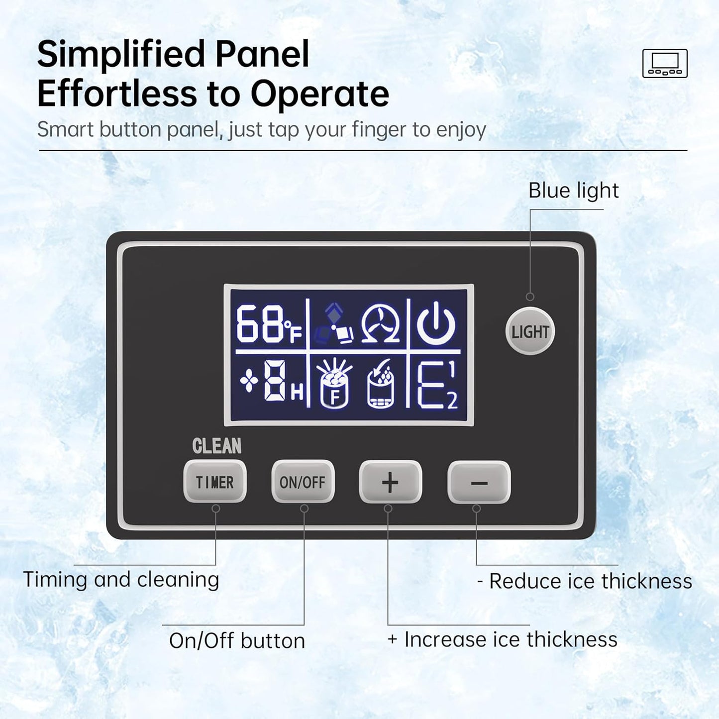 Commercial Ice Maker Machine, 360 lbs /24h, 200 lbs Ice Storage Bin, Stainless Steel, Self-Cleaning, LCD Display, Freestanding Ice Maker, Suitable for Home, Bar, Includes Connecting Hose, Silver