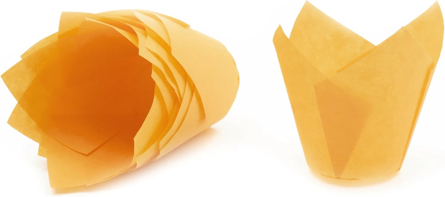 Orange Tulip Baking Cups, Mini Size, Pack of 50