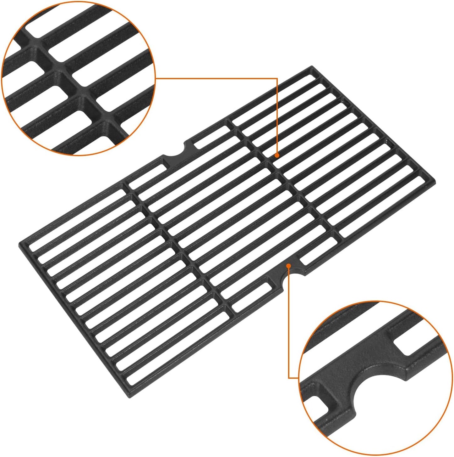 Cast Iron Grill Grates for Charbroil Performance 5 Burner Grills 463275517 463243518 463243519 463275717, Cooking Grids for Charbroil Performance 6 Burner 463274419 Grill, G470-0002-W1 G470-0003-W1