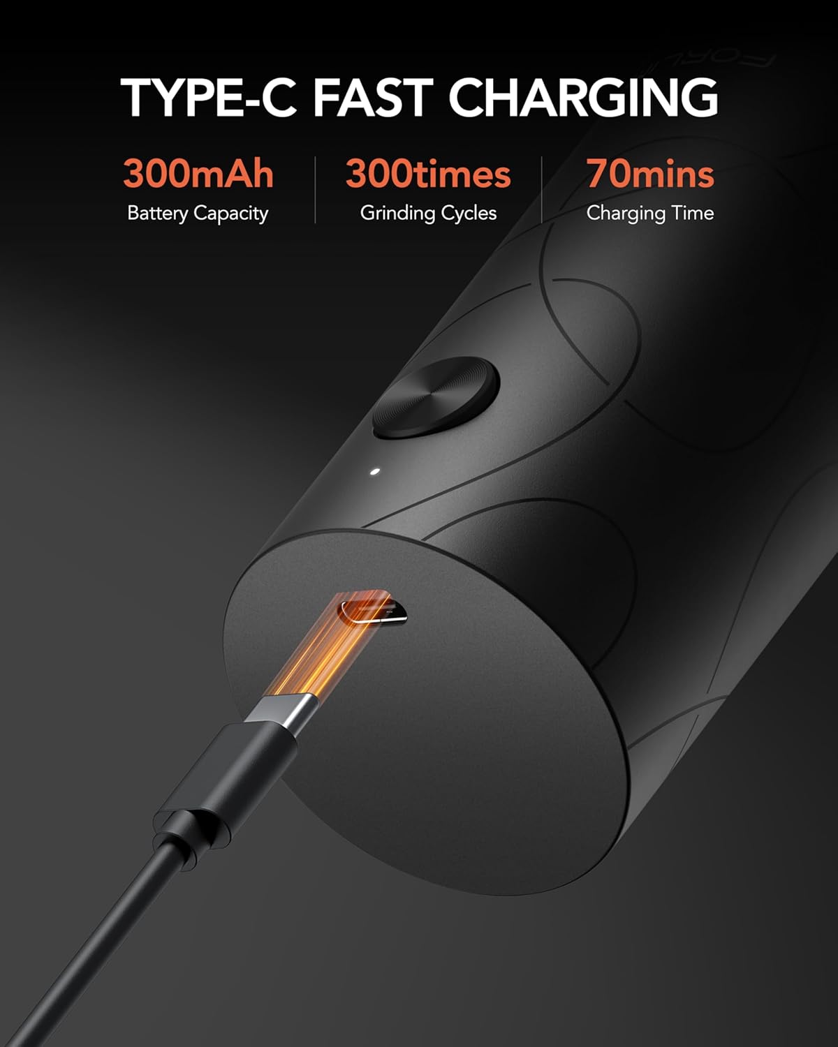 FORLIM Electric Salt and Pepper Grinder Set, USB Rechargeable, Automatic Salt Pepper Mill Grinder with Dust Cover, One-Button Control, Adjustable Coarseness, Warm LED Light (2 Packs, Black&White)