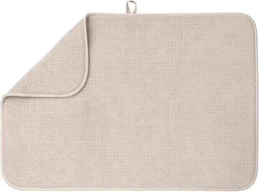 Bellemain XXL Dish Mat Microfiber Dish Drying Mat, Super absorbent (Light Grey, 17" x 24")