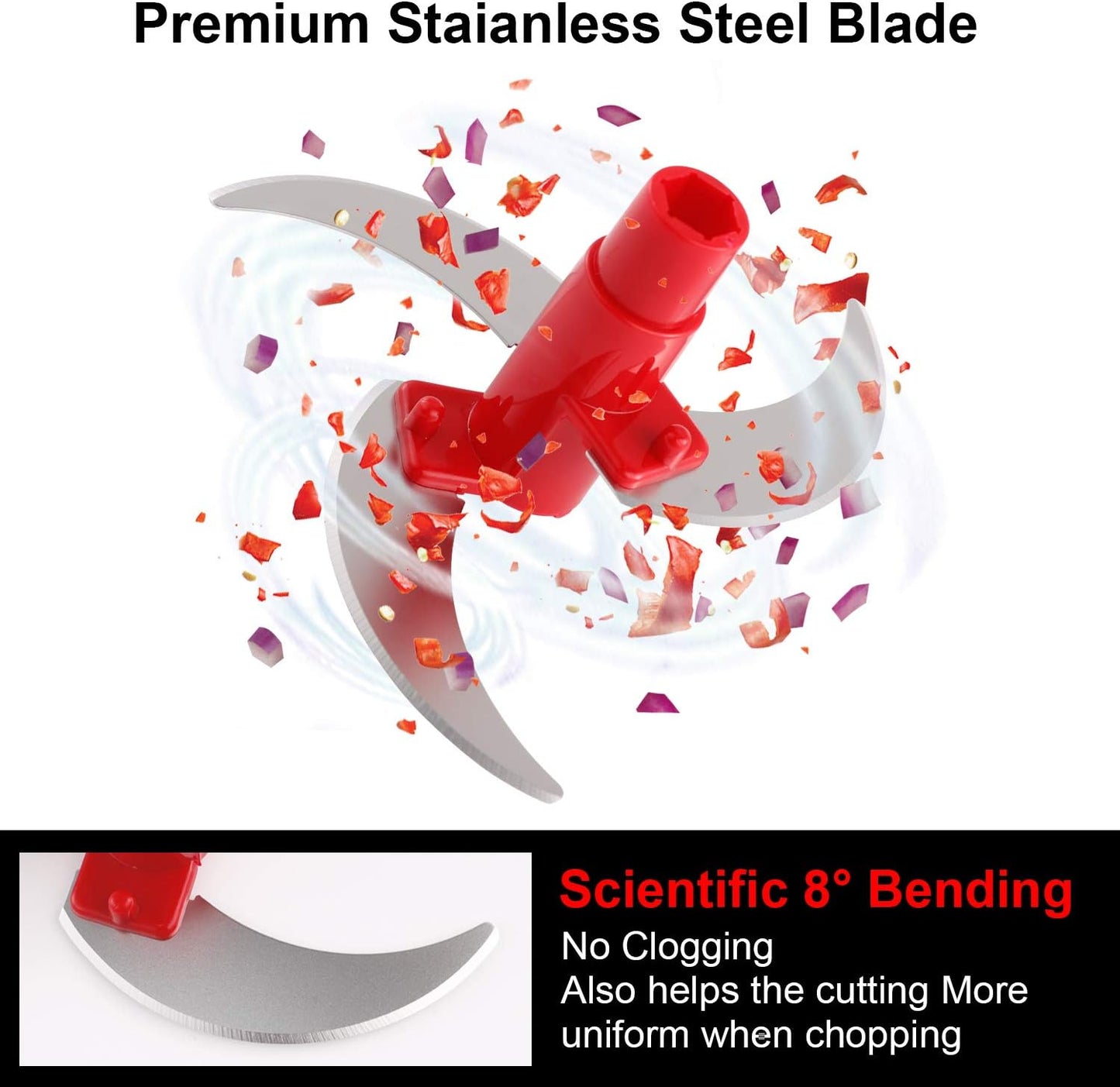 Geedel Hand Food Chopper, Quick Manual Vegetable Processor, Easy To Clean Rotary Dicer Mincer Mixer Blender for Onion, Garlic, Salad, Salsa, Nuts, Meat, Fruit, Ice, etc