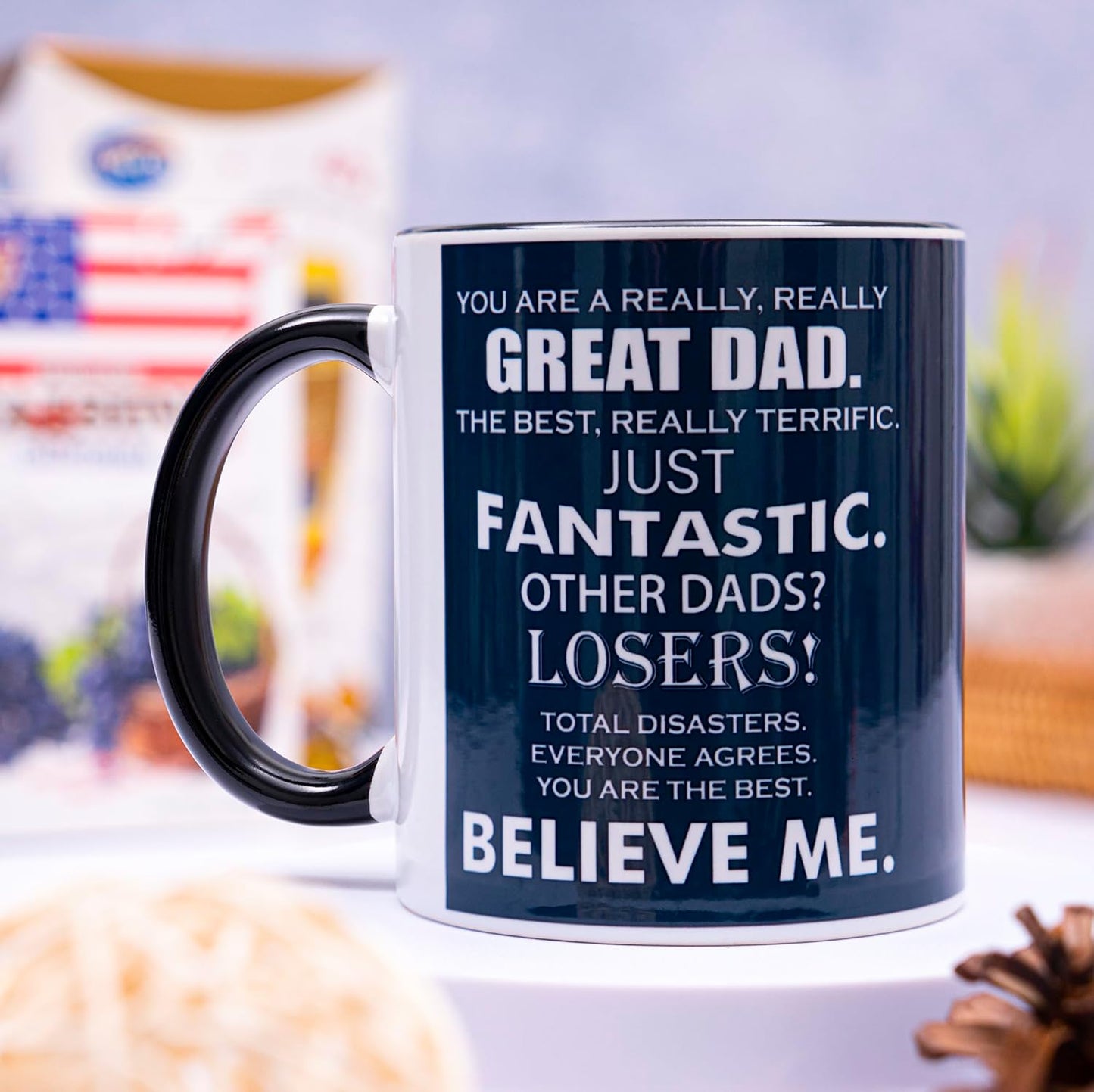 decorluxes Best Dad Ever Mug 11oz Funny Coffee Mug, Gift For Father's Day, Birthday for Dad, Papa, or Daddy from Son, Daughter, or Wife
