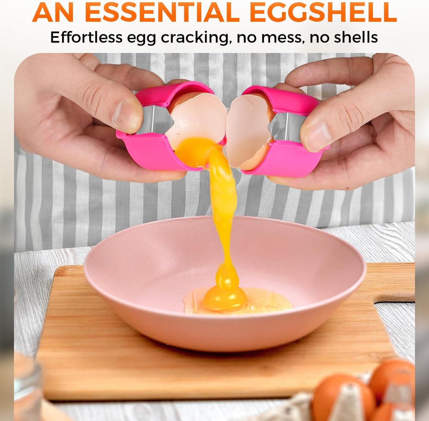 Egg Cracker Tool | Easy Shell Egg Opener | Handheld Egg Seperator Tool | Perfect for Baking, Scrambled Eggs & Omelets – No Mess, No Shell Pieces (Pink - 1 Pc)
