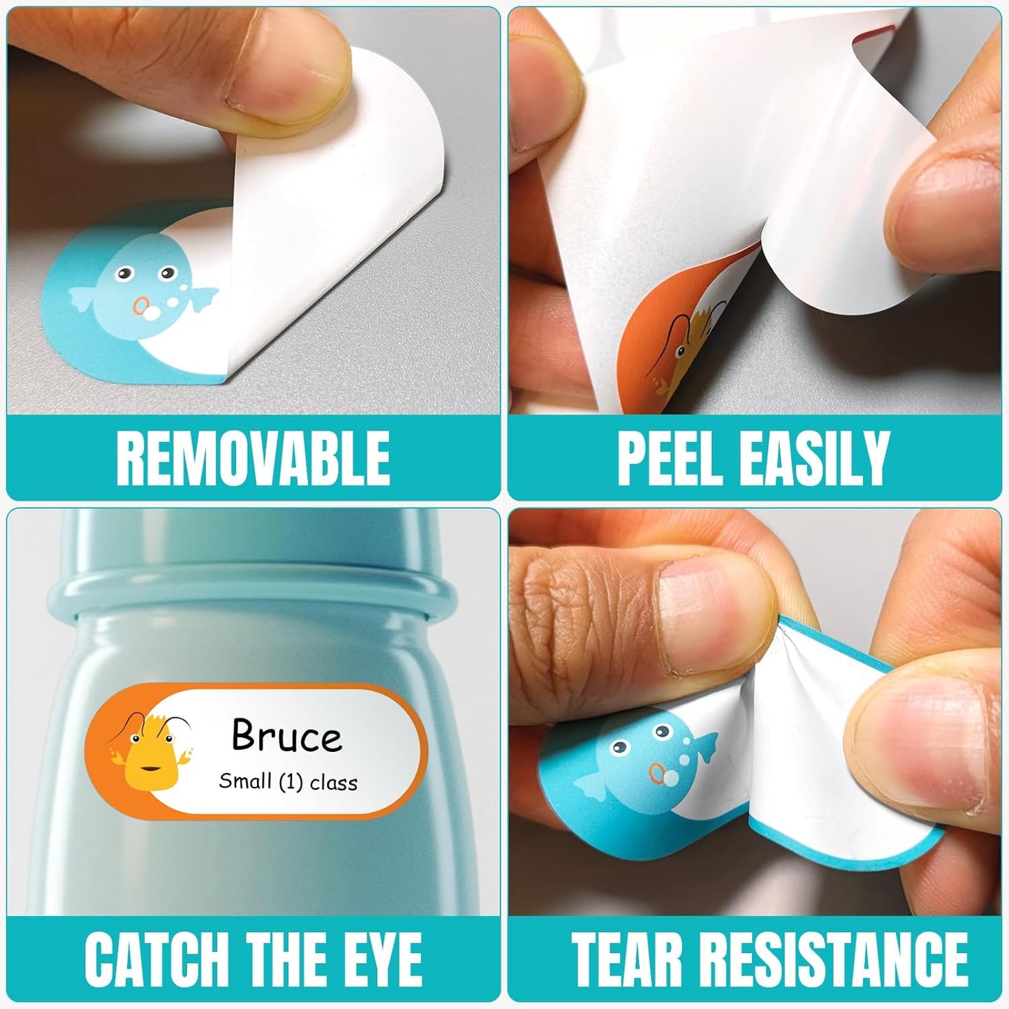 Kingtac 528 Pcs 1''x2.5''Milk Breast Bottle Labels,Baby Bottle Labels for Daycare,Food Grade Safety Stickers，Writable Label for Food Containers,Waterproof, Stain-Proof and Scratch-Resistant