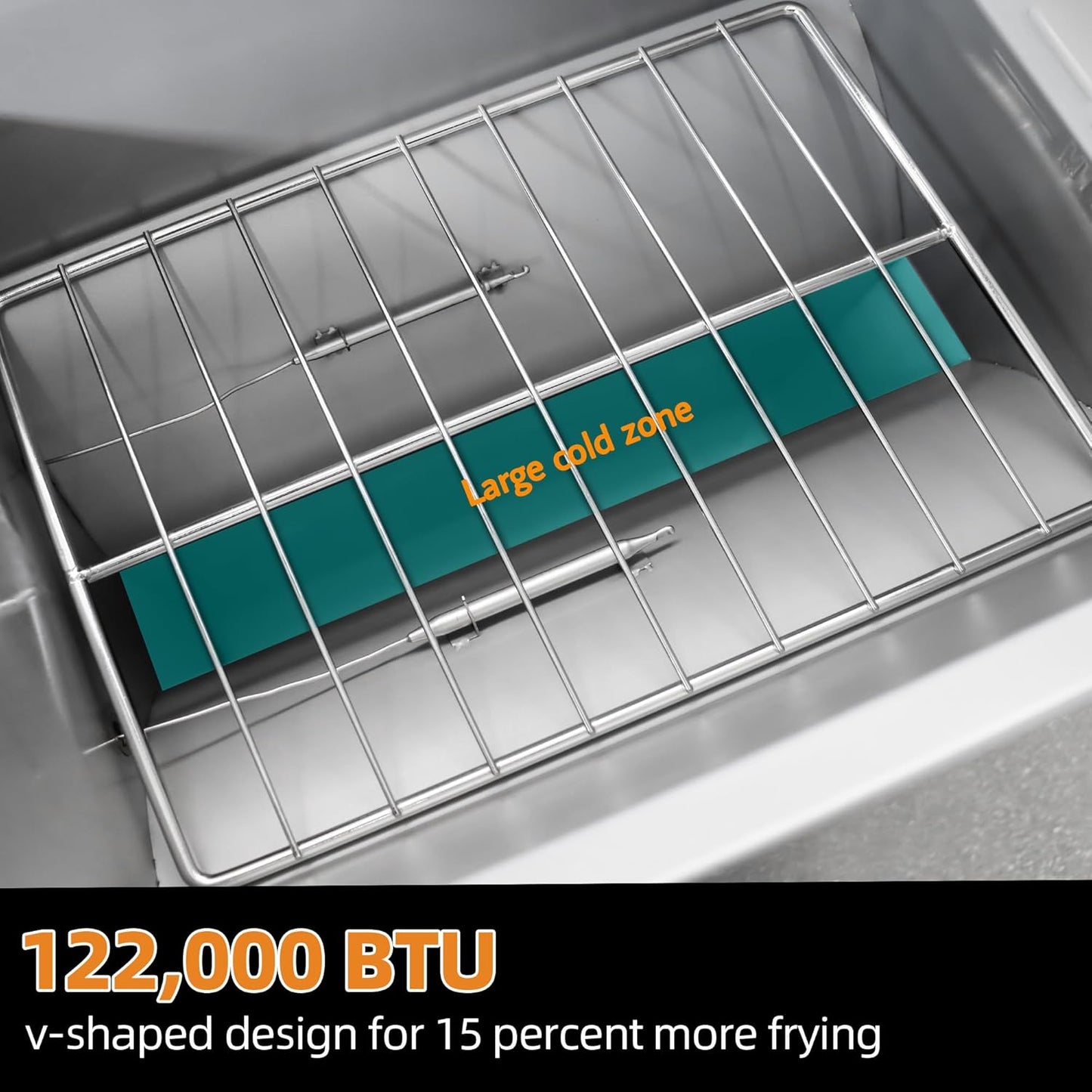 Commercial Open Pot Fryer with 2 Baskets, 122000 BTU 50-60 Lbs Oil Capacity Liquefied Fryer (Propane), Only Commercial Use Deep Fryer for Restaurants, Food Trucks-Floor Standing