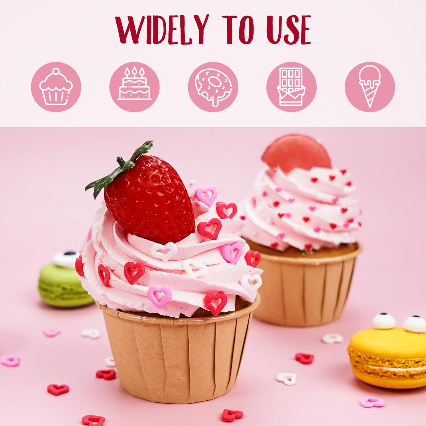 Edible Sweet Heart Sprinkles For Cake Decorating, Love Sugar Mixes 150g/5.29oz, White Pink and Red Sprinkles, Cupcake, Ice Cream, Cookie, Mother's Day, Valentine's Day, Wedding Party Supplies