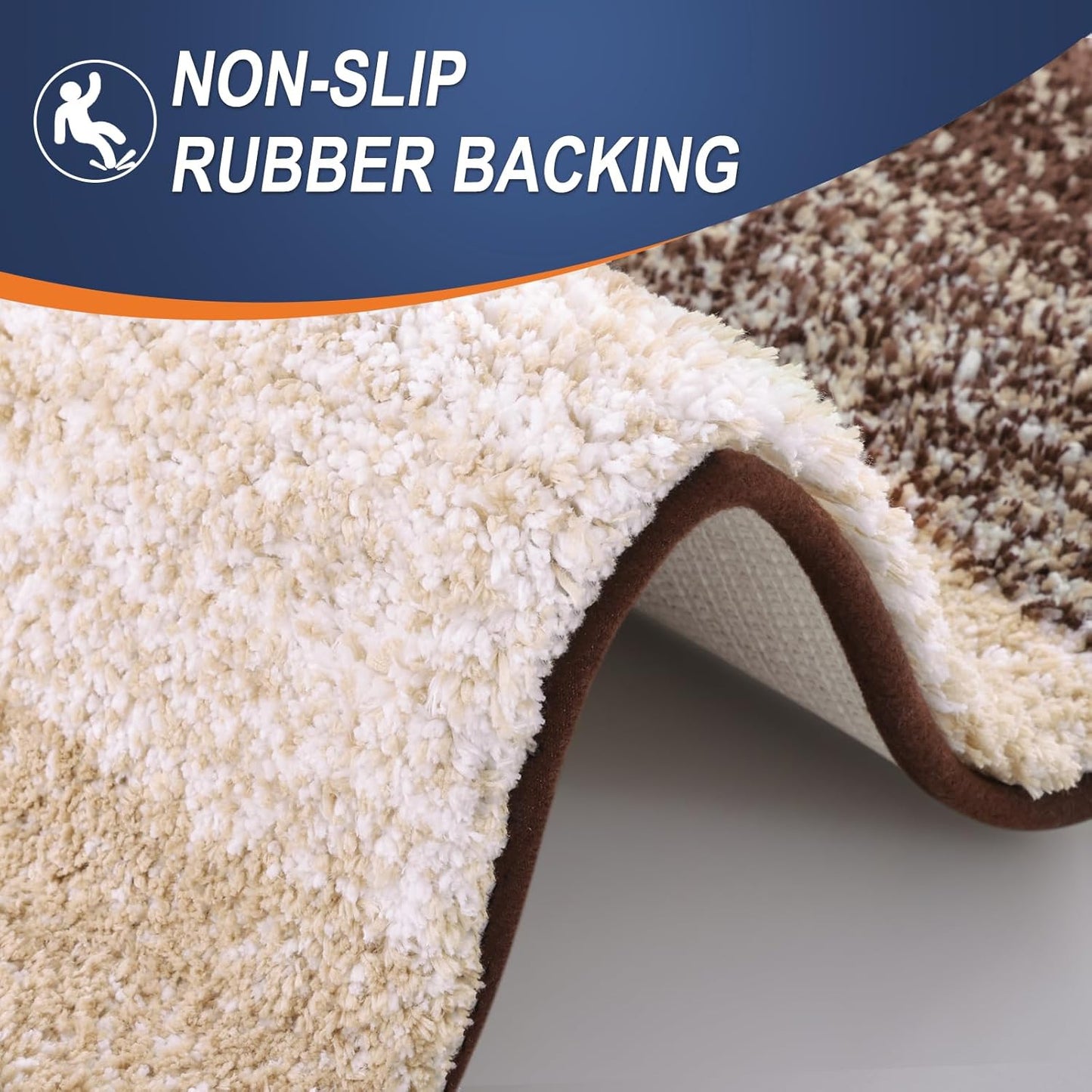 OLANLY Bathroom Runner Rugs 40x24, Extra Soft Absorbent Microfiber Bath Rugs, Rubber Backing, Quick Dry, Machine Washable Bath Mats for Bathroom Floor, Tub and Shower, Home Decor Accessories, Brown