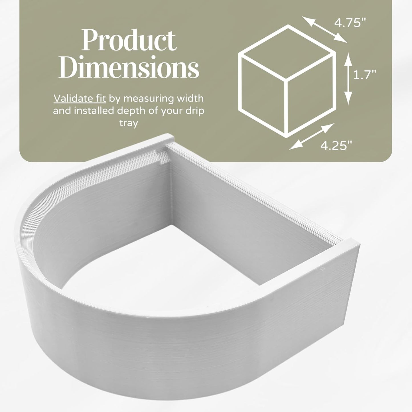 Drip Tray Mug/Cup Riser Made for the Keurig to Reduce Splashes - Riser Only (White, K-Slim 1.7 inches Tall)