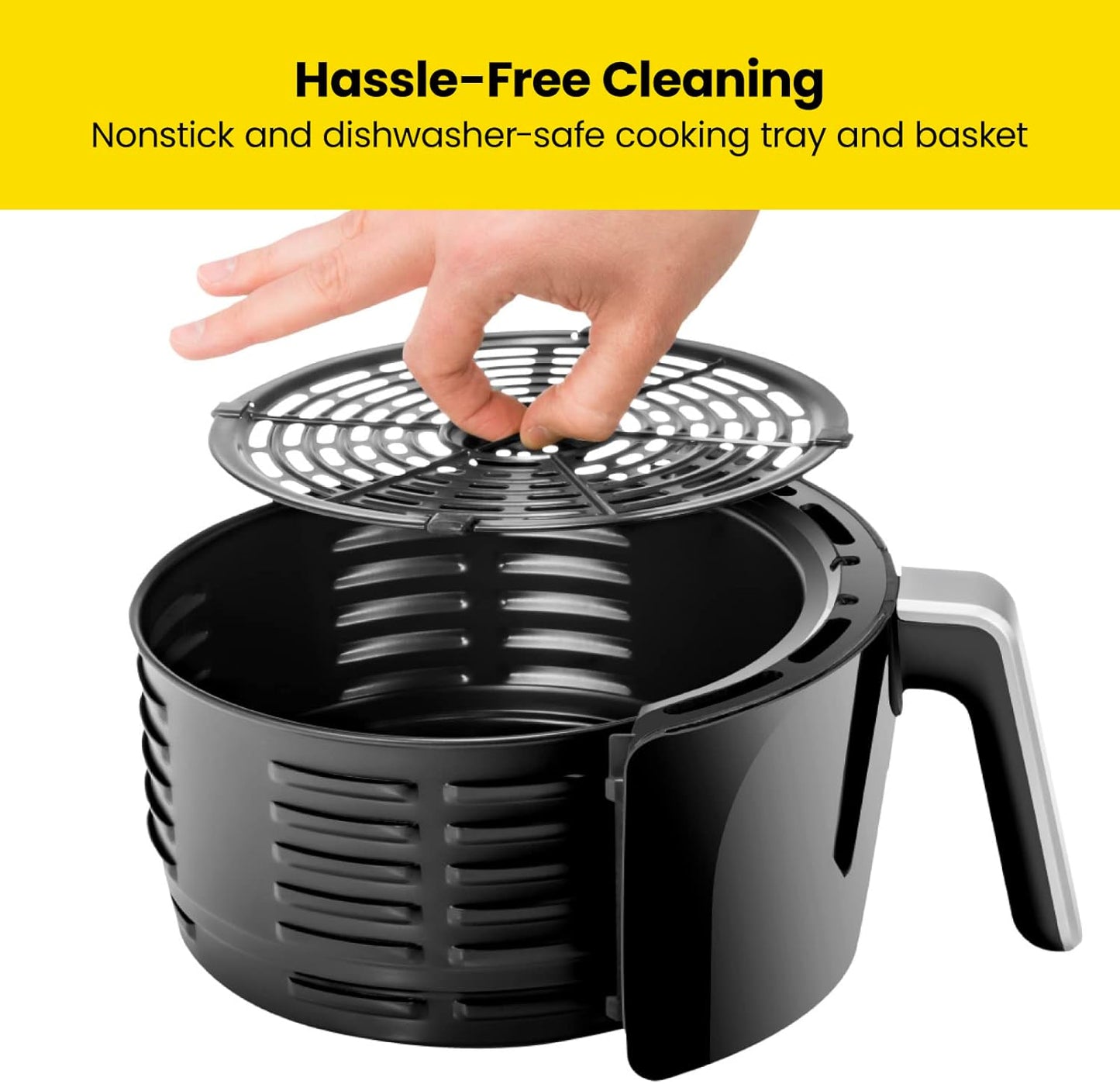 CHEFMAN Small, Compact Air Fryer Healthy Cooking, 2 Qt, Nonstick, User Friendly and Adjustable Temperature Control w/ 60 Minute Timer & Auto Shutoff, Dishwasher Safe Basket, BPA - Free, Black