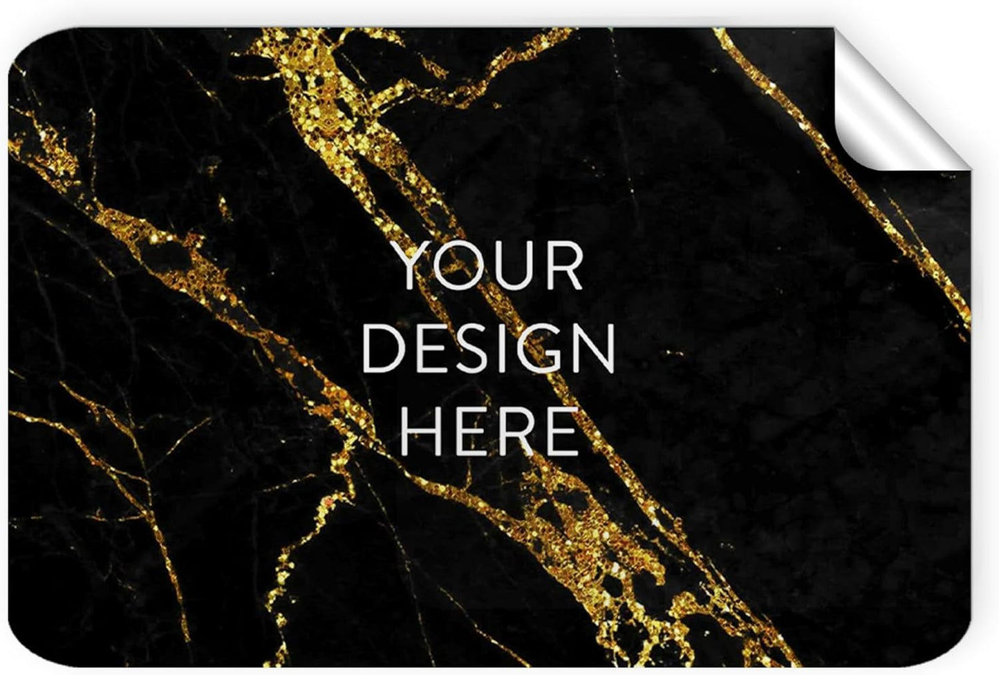 100 Custom Vinyl Stickers - Upload Your own Image, Text, Design, Logo - Personalized Logo Labels for Handmade, Packaging, Bottle, Jars, Candle, Brand Stickers (Black Gold Marble, 3x2)