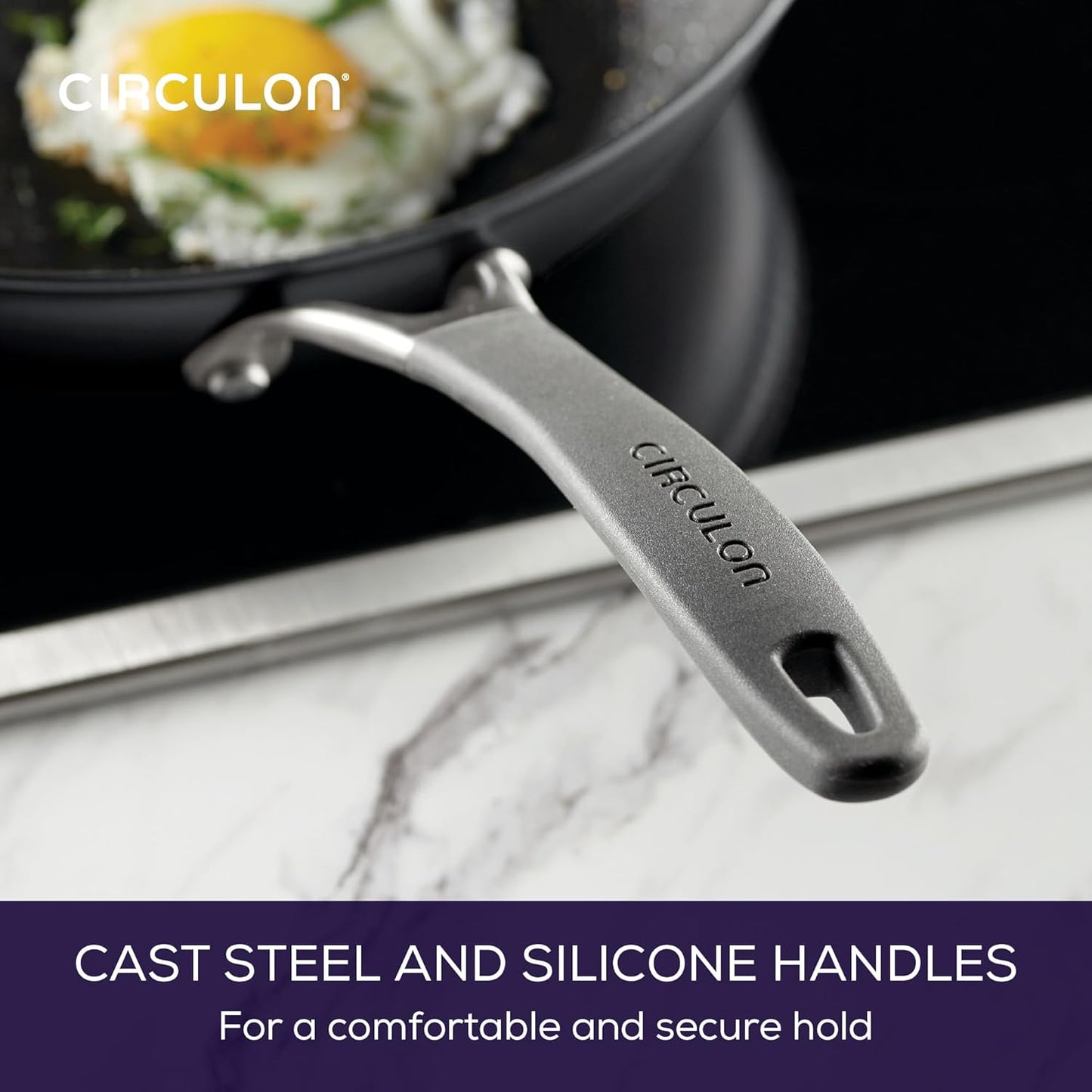 Circulon A1 Series with ScratchDefense Technology Nonstick Induction Frying Pan/Skillet, 12 Inch, Graphite