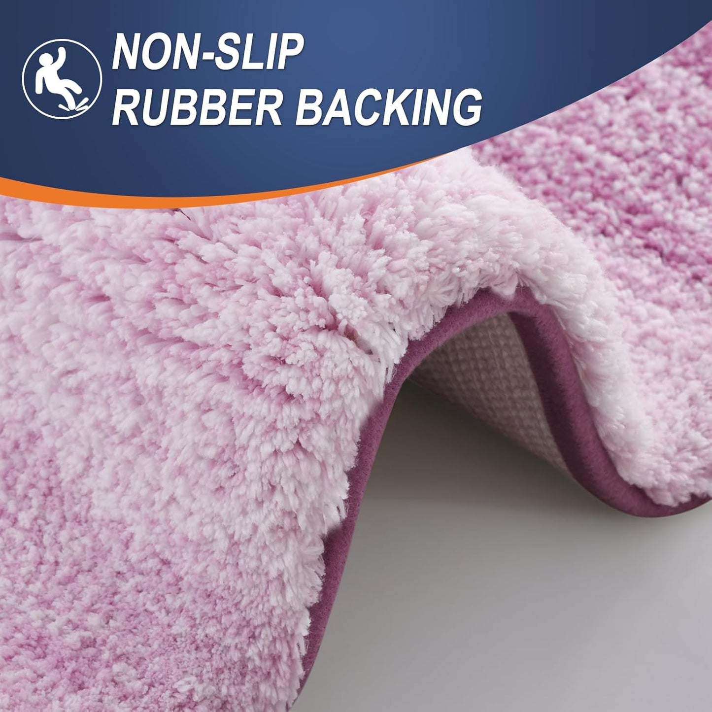 OLANLY Bathroom Runner Rugs 47x24, Extra Soft Absorbent Microfiber Bath Rugs, Rubber Backing, Quick Dry, Washable Bath Mats for Bathroom Floor, Tub and Shower, Home Decor Accessories, Pinkish-Purple