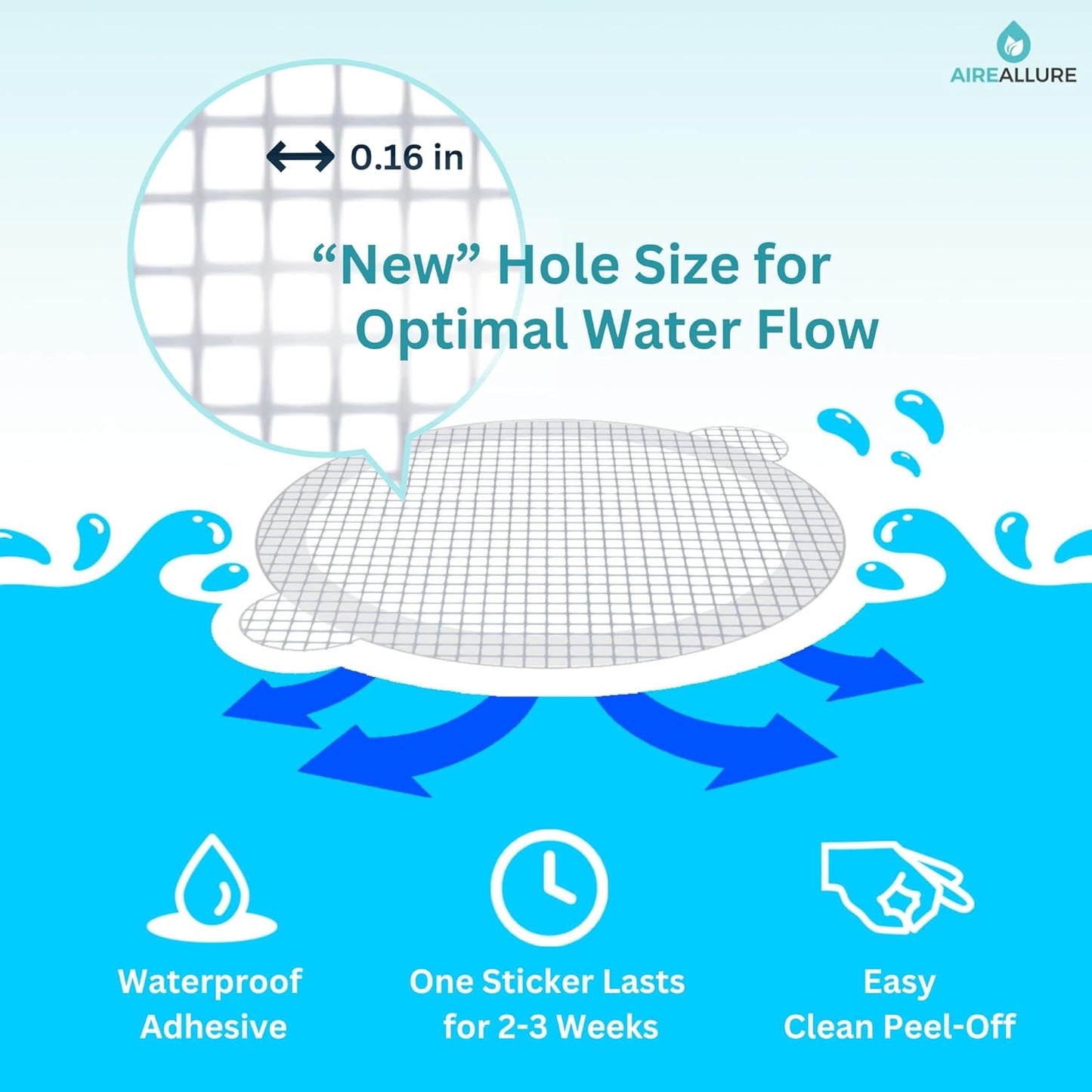 100 Pack, Disposable Shower Drain Hair Catcher Mesh Stickers