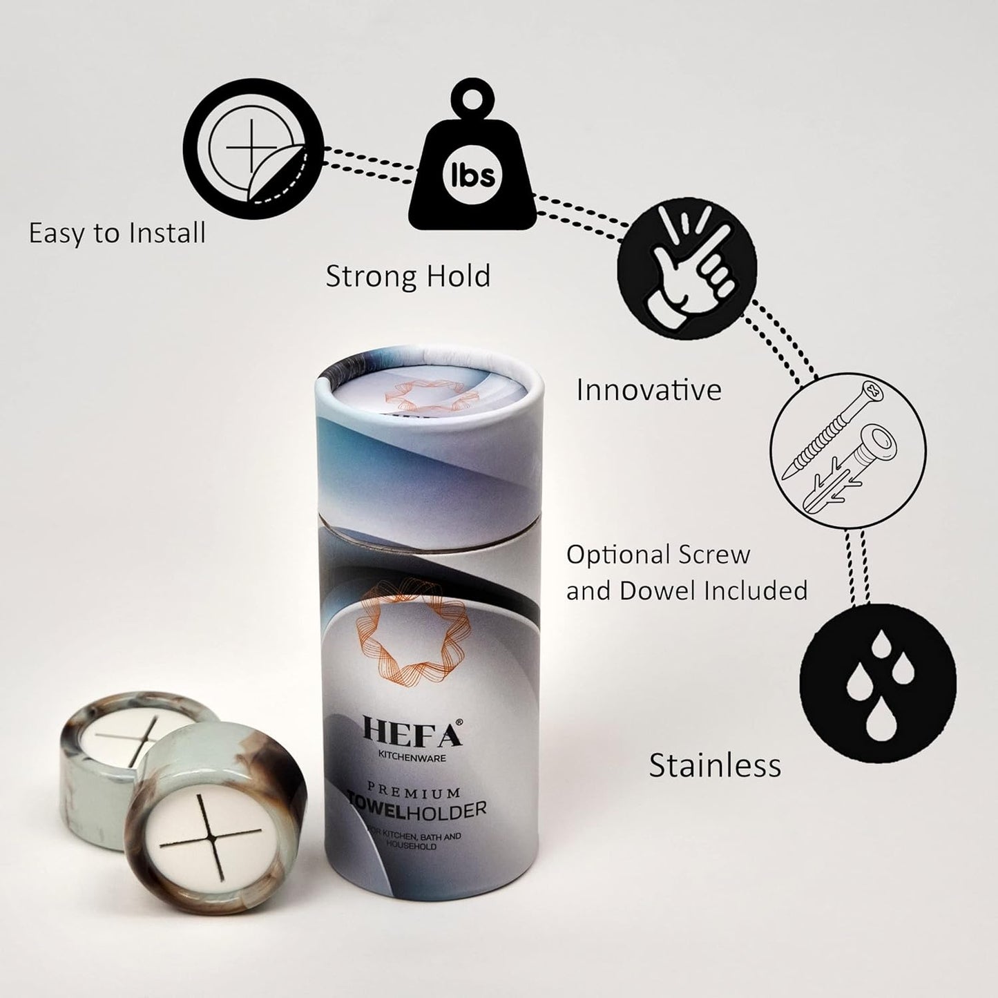 HEFA Kitchen Towel Holder, Towel Hooks, Dish Towel Holder, Organization, Bathroom Accesories, Kitchen Towel Hook, Gift, Kitchen Gadgets 4 Pack